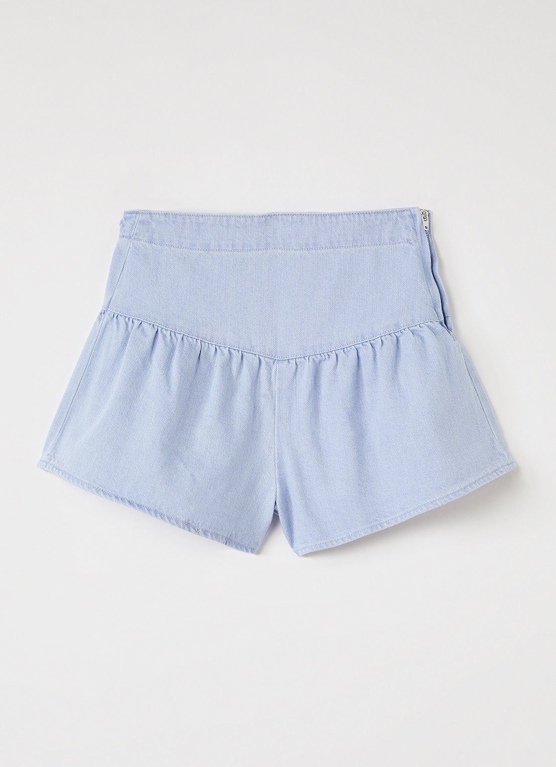 The New Society Bellis wide leg korte broek van denim - voorkant 2 indigo