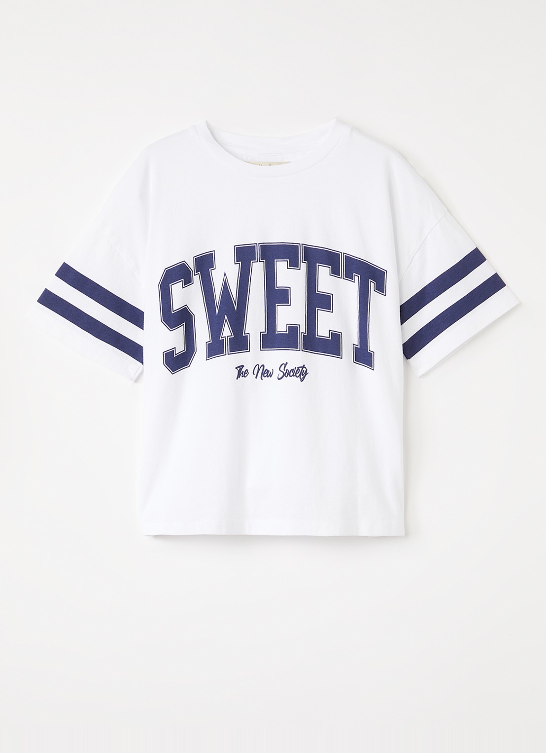 The New Society Daylily T-shirt met print - voorkant 2 wit