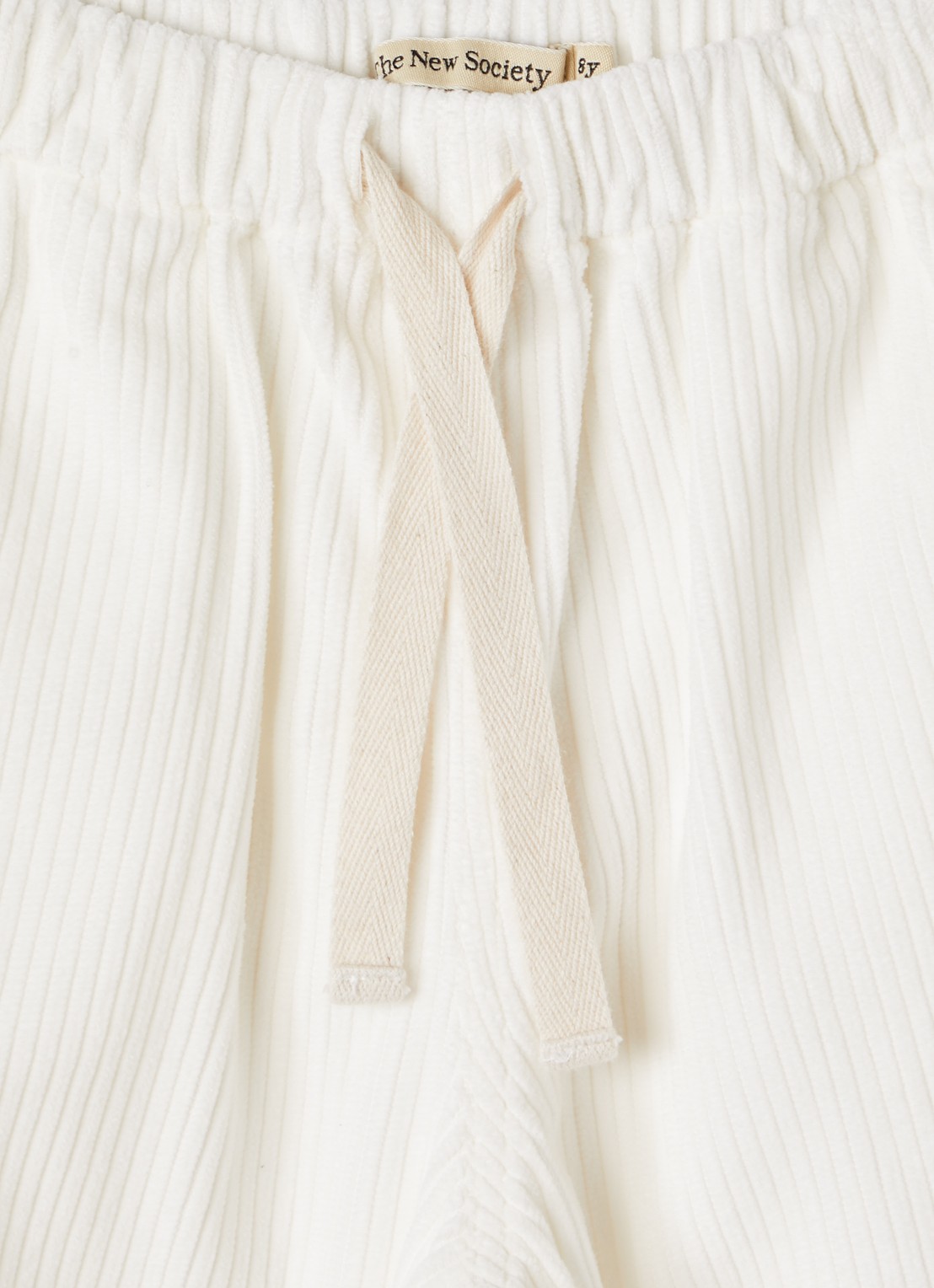 The New Society Elio loose fit broek van corduroy - detail 3 wit