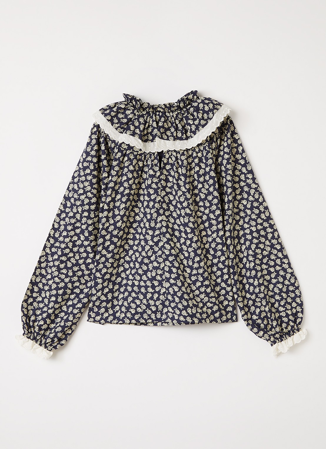 The New Society Fleckers tuniek met bloemenprint - voorkant 2 donkerblauw