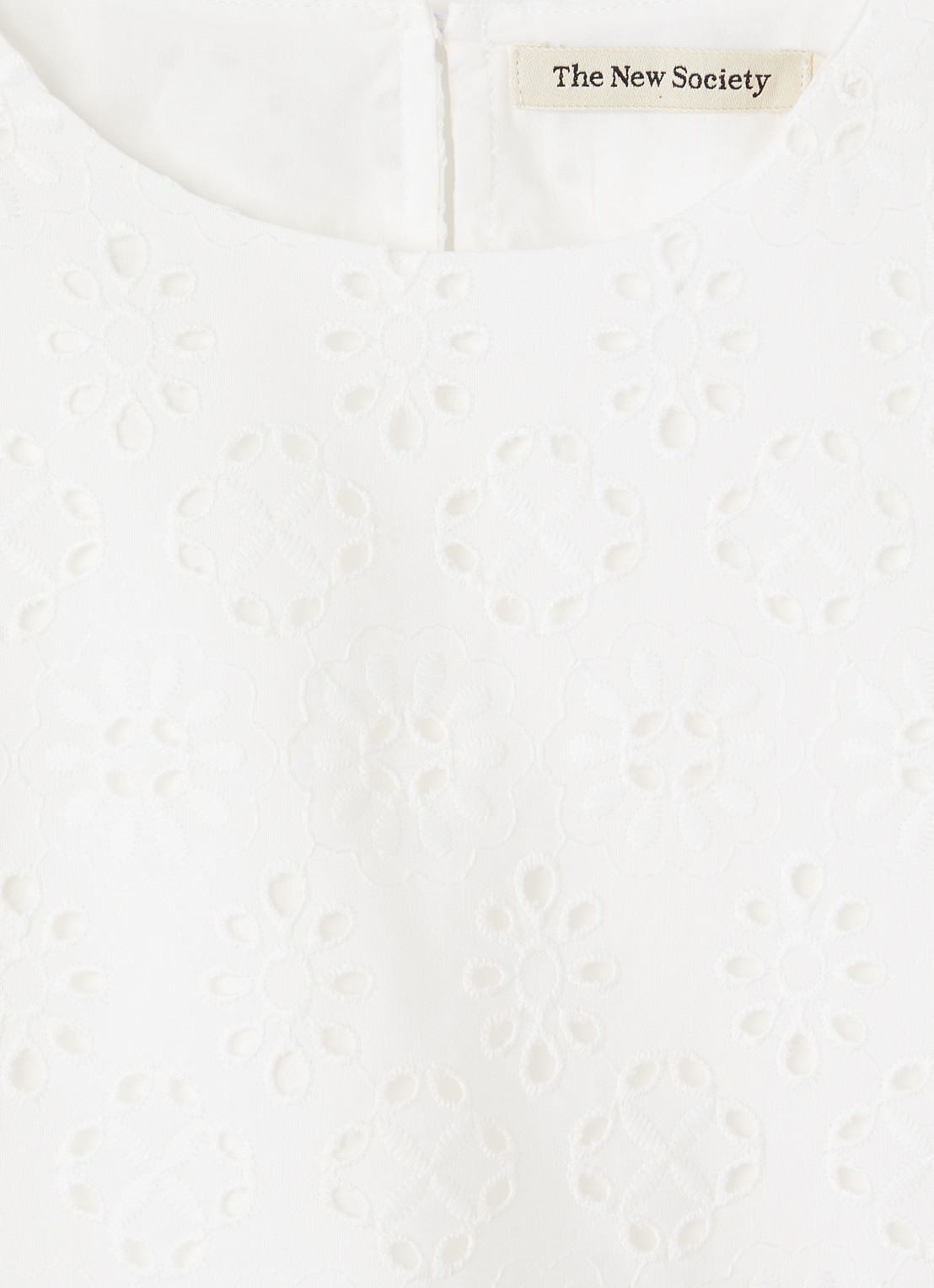 The New Society Sakura tuniek met broderie - detail gebroken wit