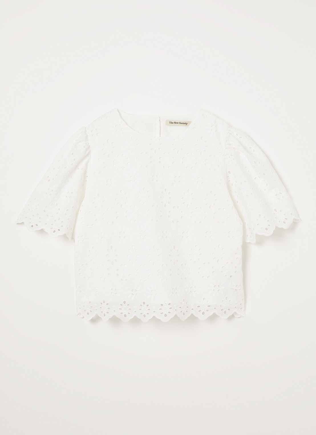 The New Society Sakura tuniek met broderie - voorkant 2 gebroken wit