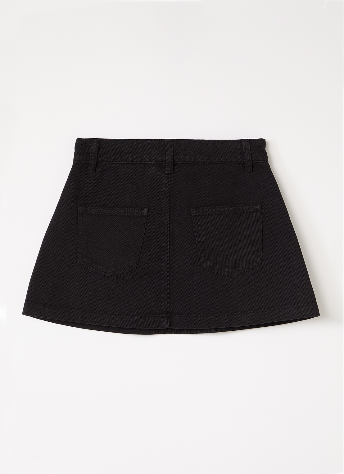 The New Society Spijkerrok met studs - voorkant 3 zwart