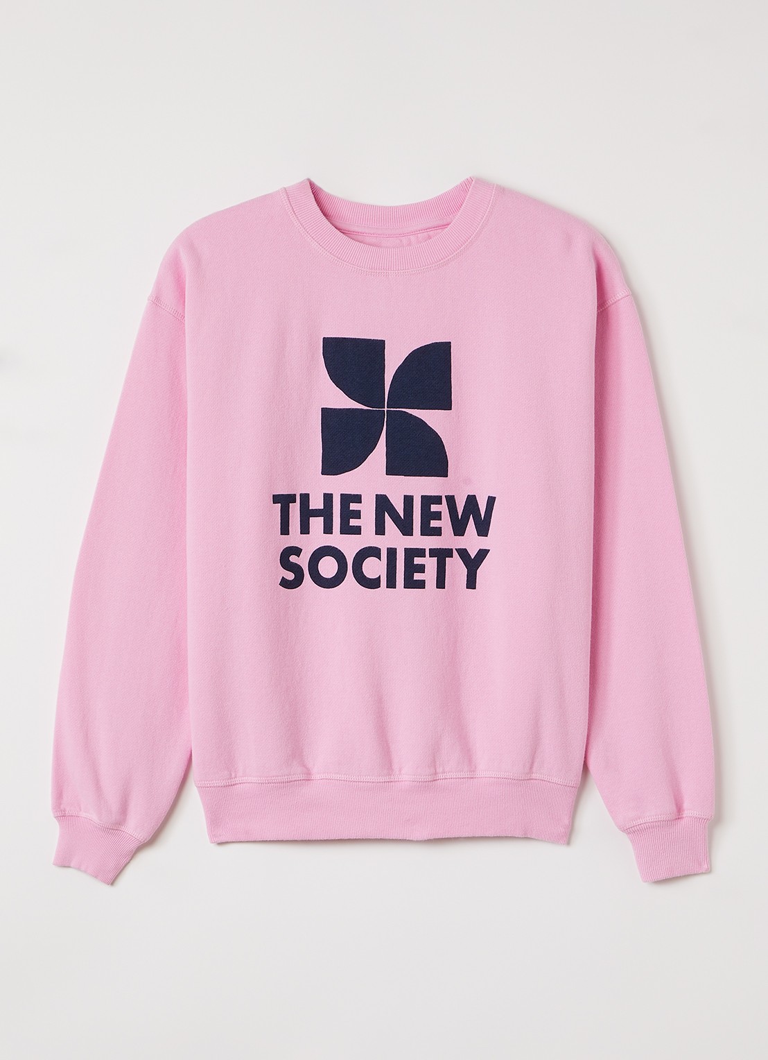 The New Society Sweater met logoprint - voorkant 2 lila