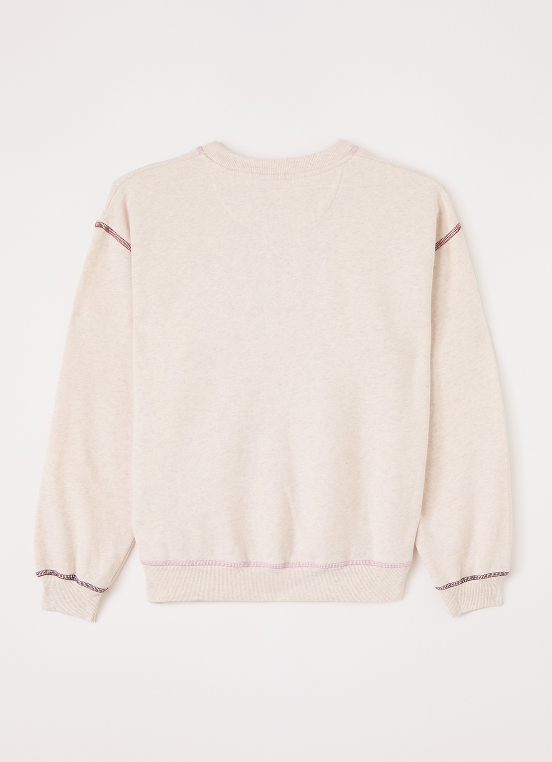 The New Society Sweater met logoprint - voorkant 2 gebroken wit