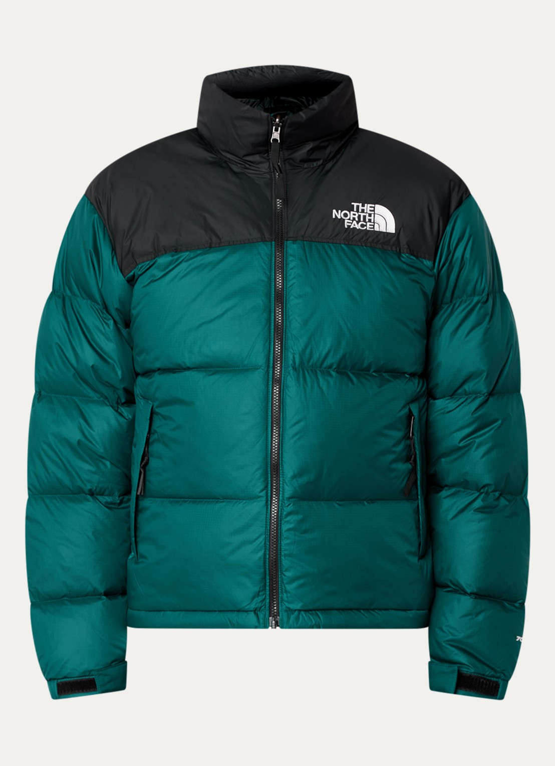 The North Face 1996 Retro Nuptse puffer jack met donsvulling  - voorkant turquoise