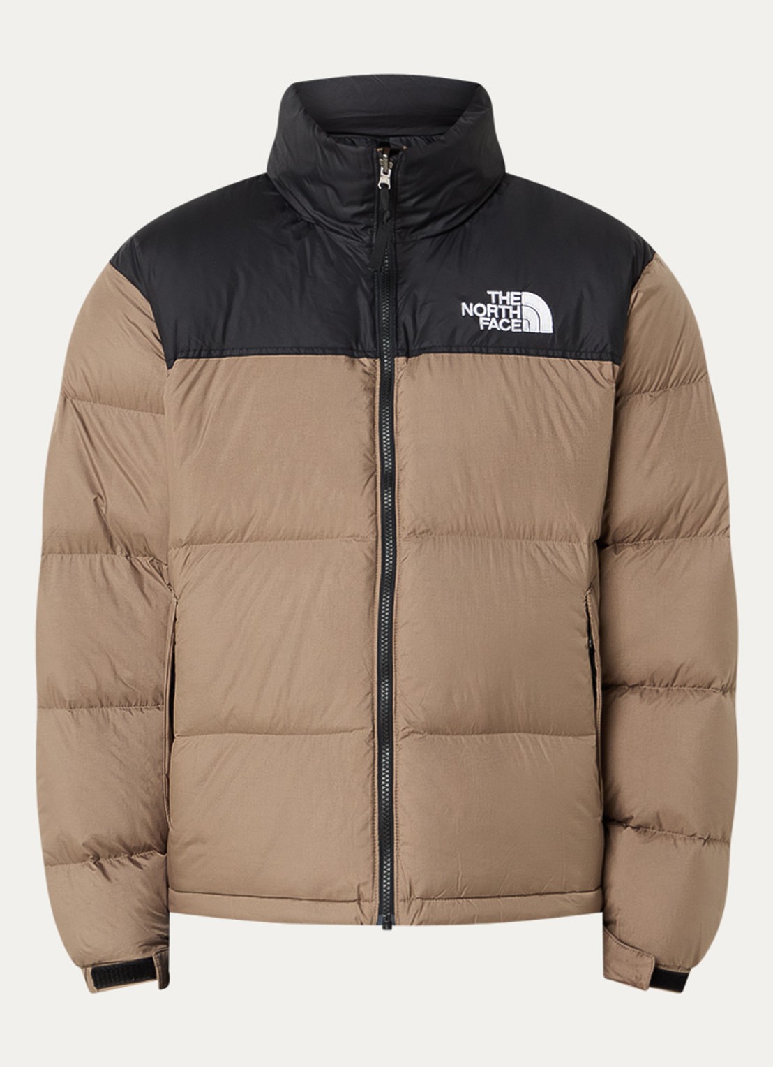 The North Face 1996 Retro Nuptse puffer jack met donsvulling  - voorkant lichtbruin