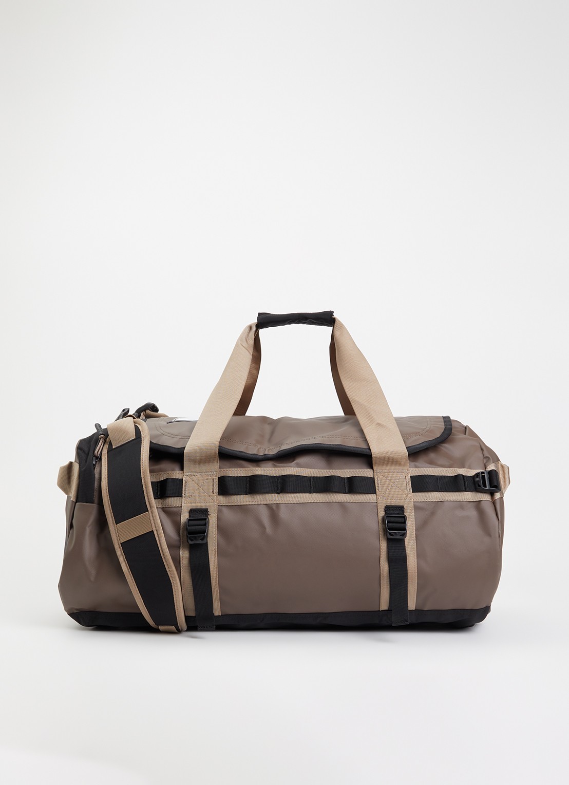 The North Face Base Camp Duffel M weekendtas met afneembare schouderriem - voorkant bruin