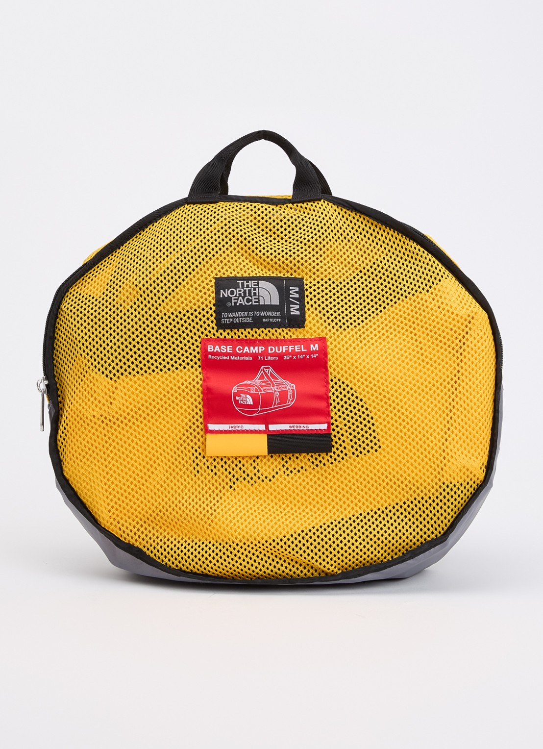 The North Face Base Camp Duffel M weekendtas met verstelbare schouderriem - detail 2 geel