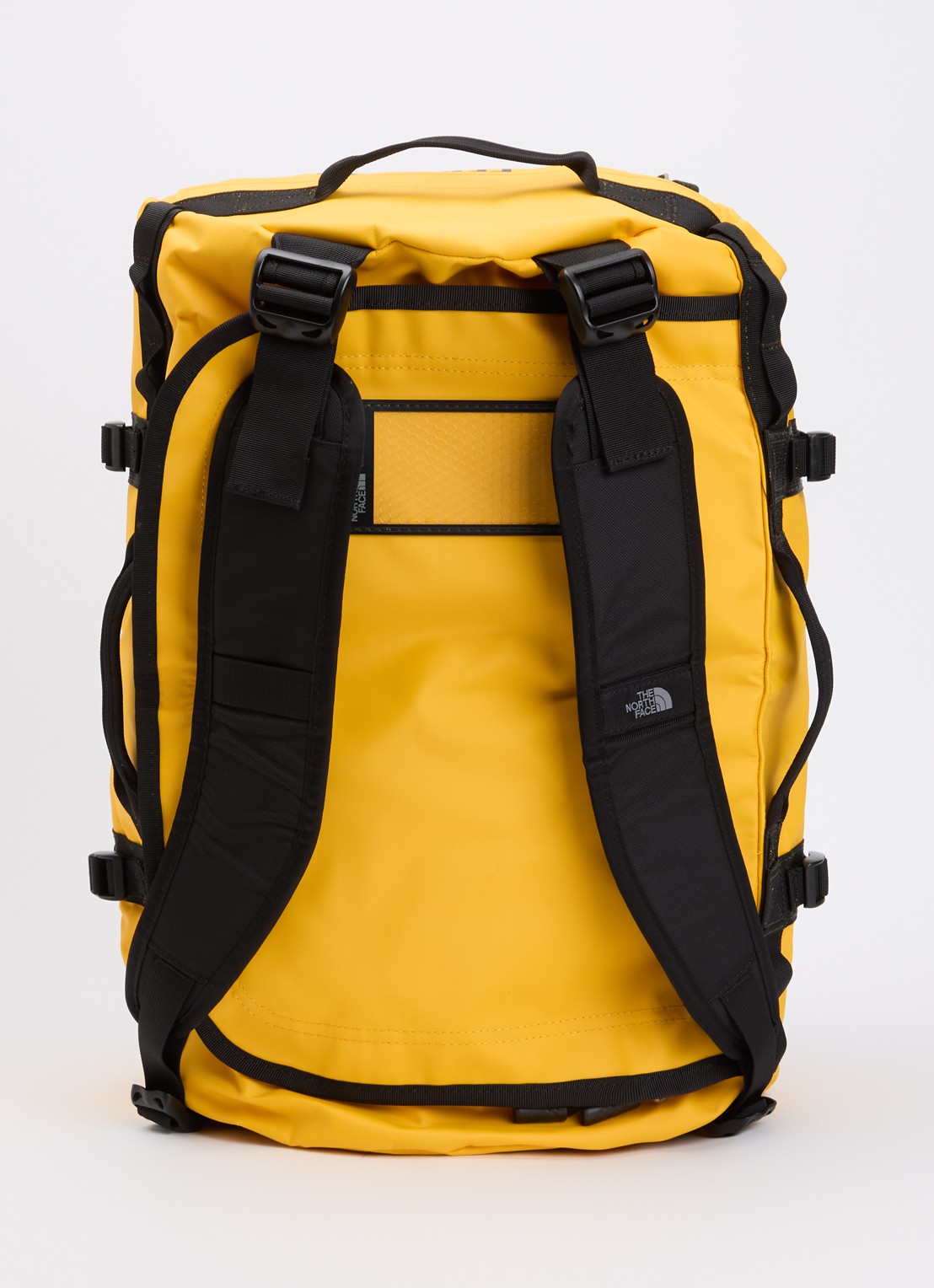 The North Face Base Camp Duffel S weekendtas met verstelbare schouderriem - achterkant 2 geel