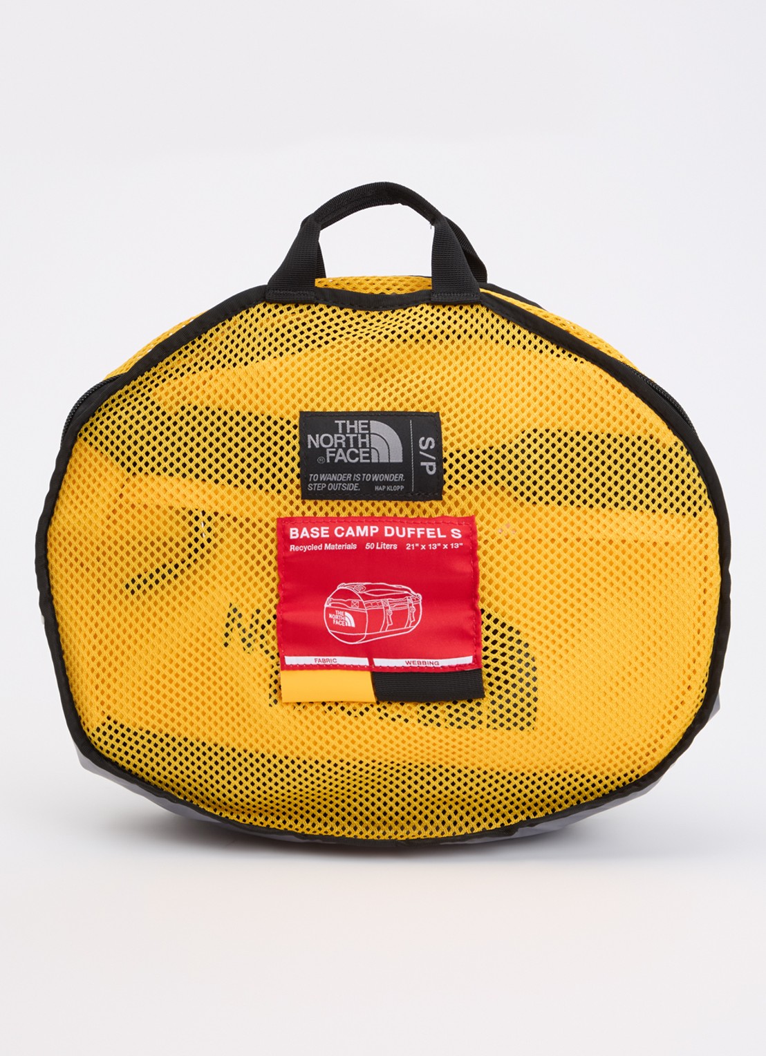 The North Face Base Camp Duffel S weekendtas met verstelbare schouderriem - detail 4 geel
