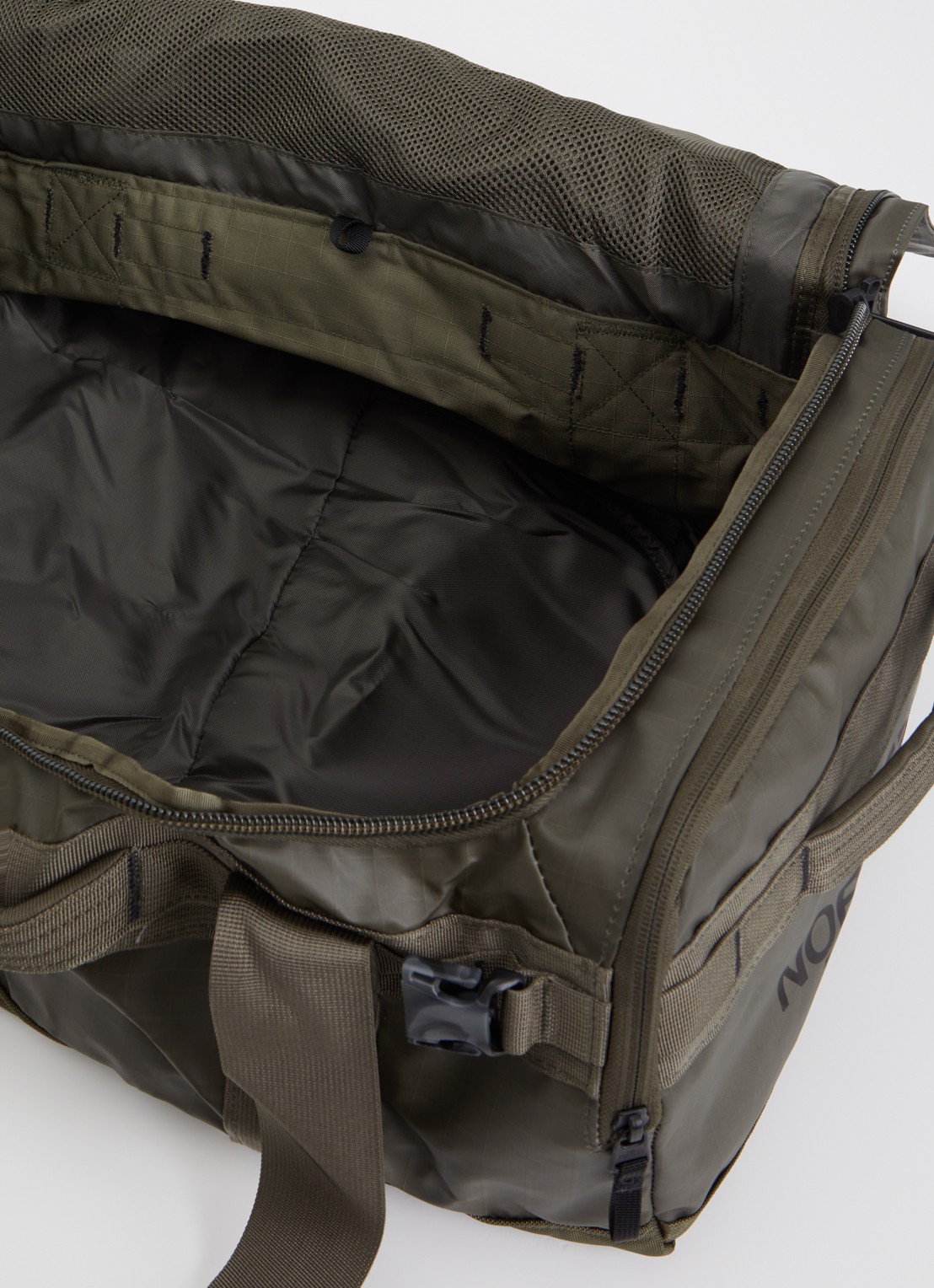 The North Face Base Camp Voyager 42L weekendtas met 15 inch laptopvak - detail 3 legergroen