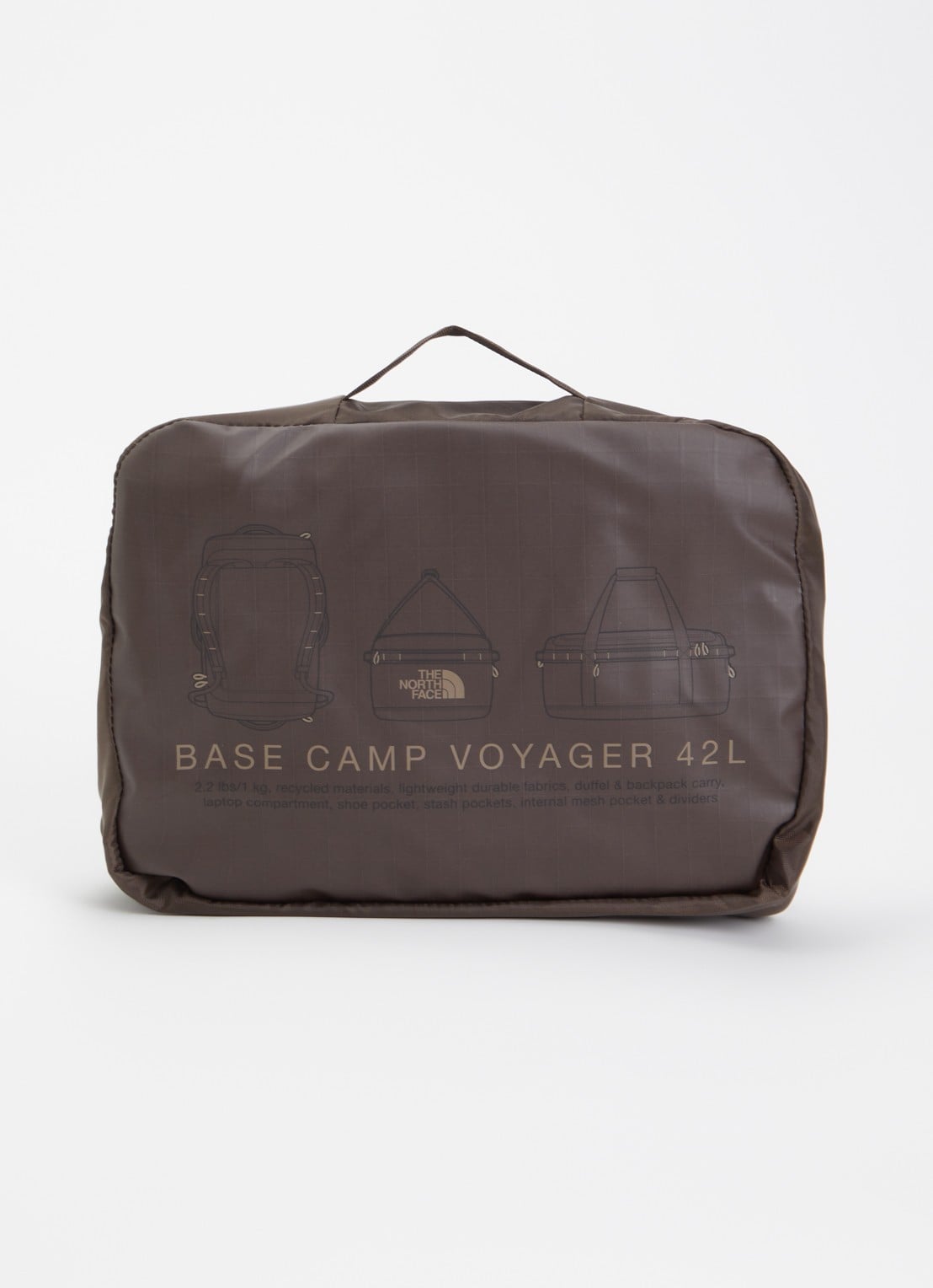 The North Face Base Camp Voyager 42L weekendtas met 15 inch laptopvak - detail 2 donkerbruin