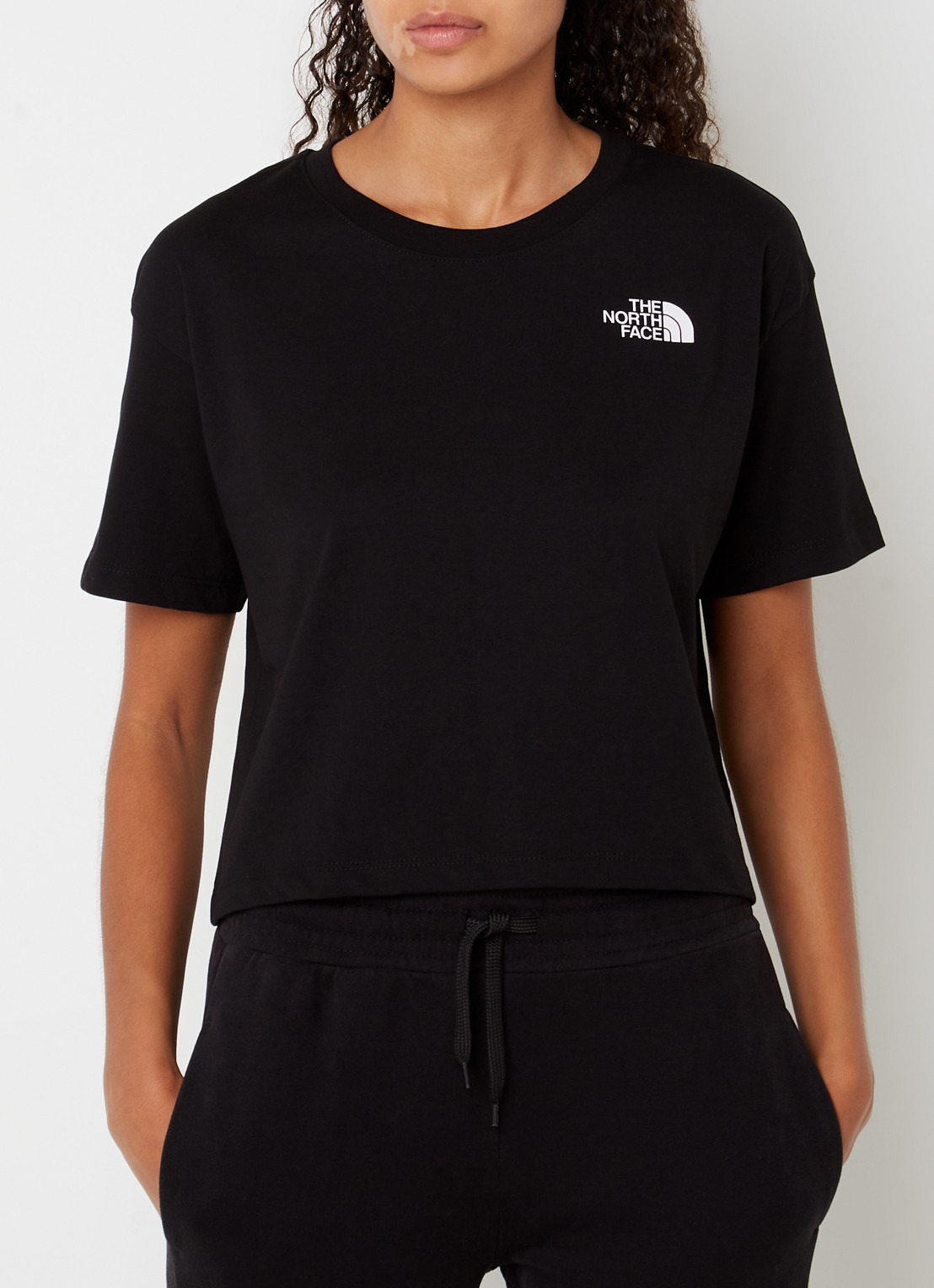 The North Face Cropped T-shirt met logo - detail 4 zwart