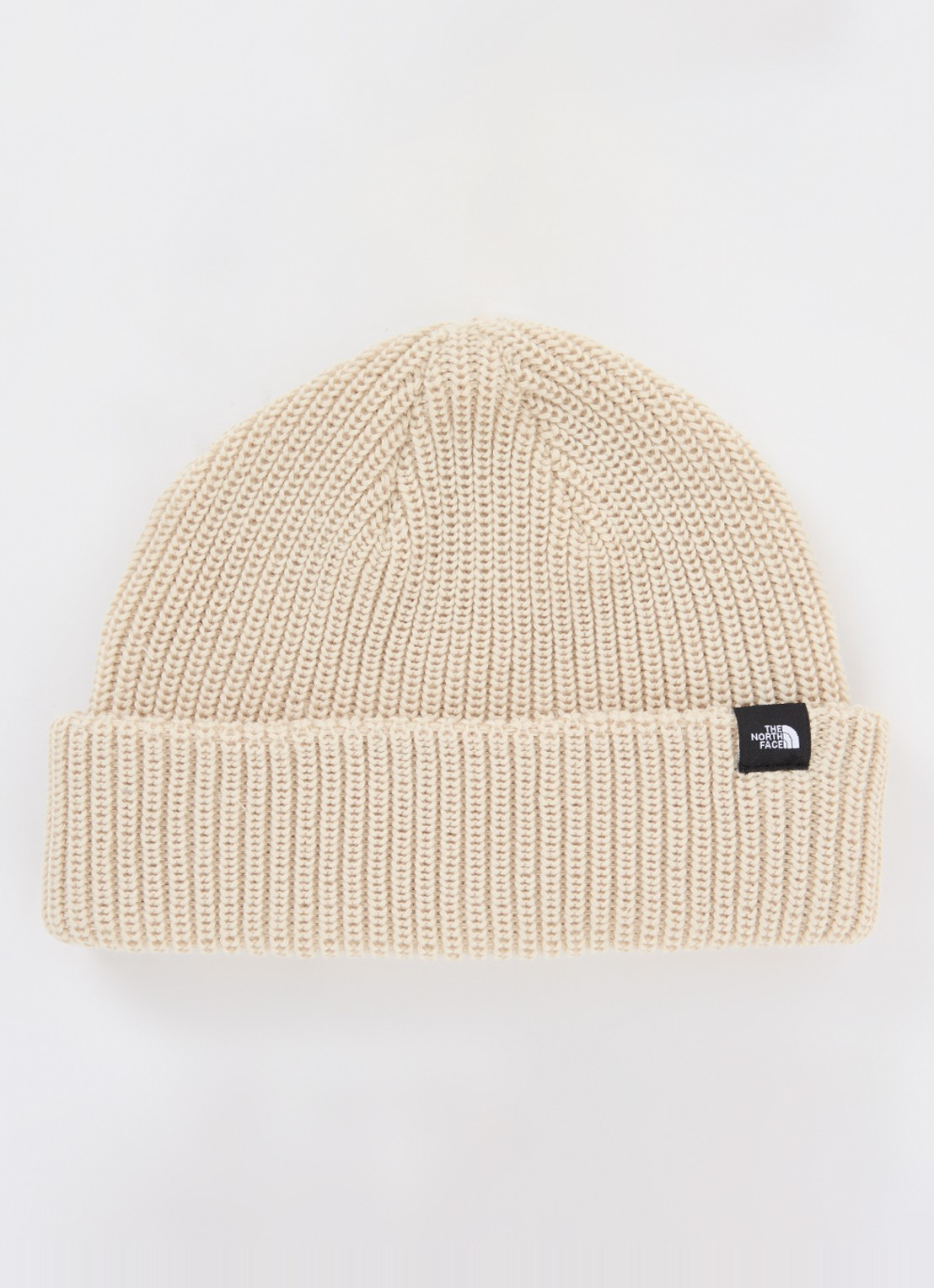 The North Face Fisherman grofgebreide muts - voorkant beige
