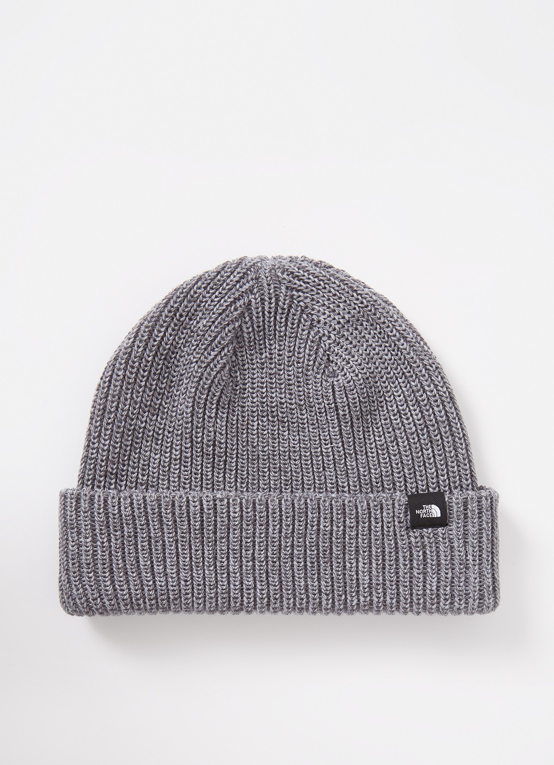 The North Face Fisherman grofgebreide muts - voorkant grijs