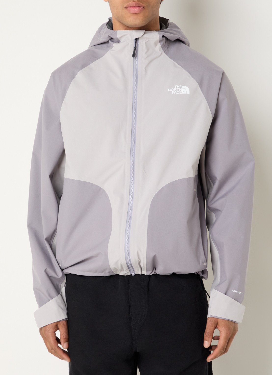 The North Face Jack met logo en ritszakken - detail 4 lichtgrijs