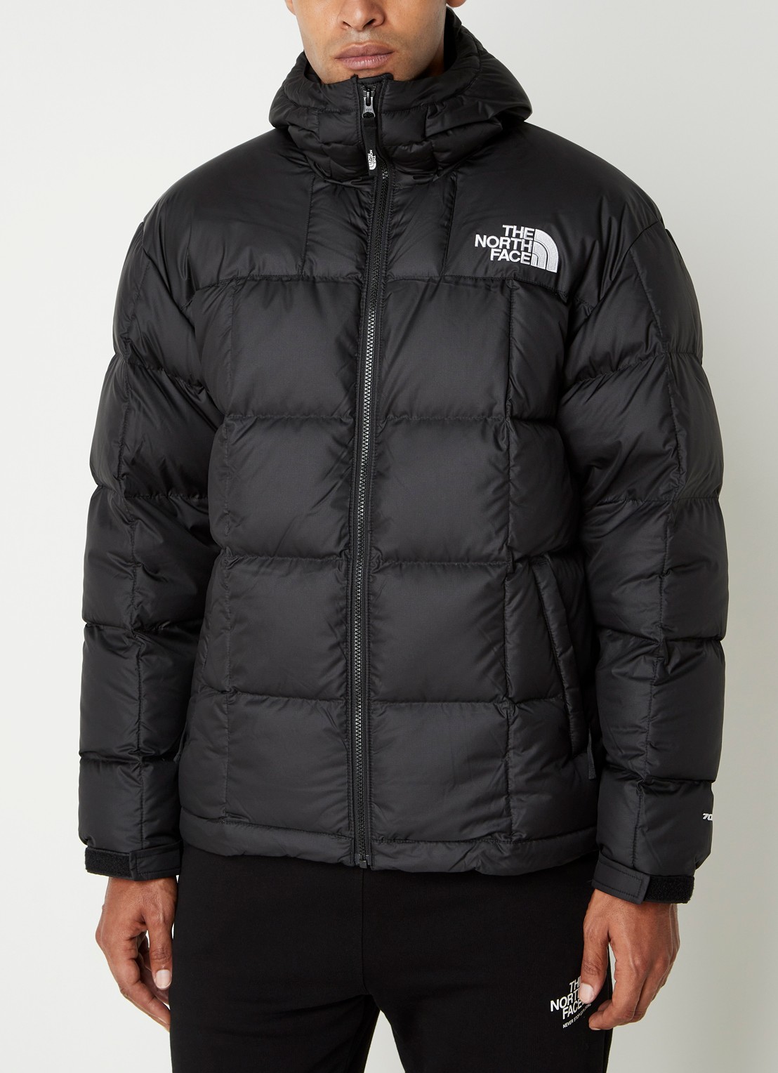 The North Face Lhotse puffer jack met donsvulling en logo - detail 2 zwart