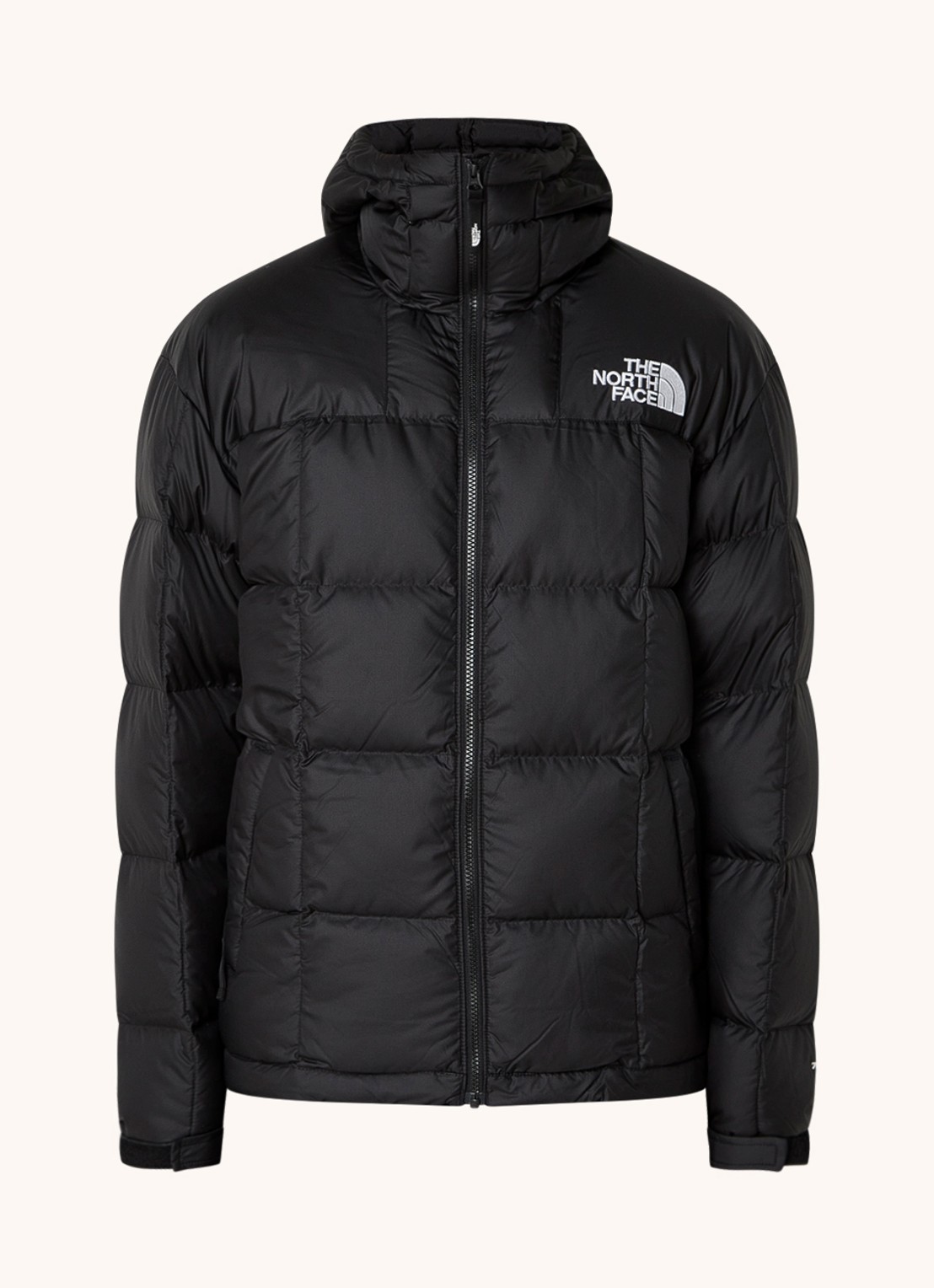 The North Face Lhotse puffer jack met donsvulling en logo - voorkant 3 zwart