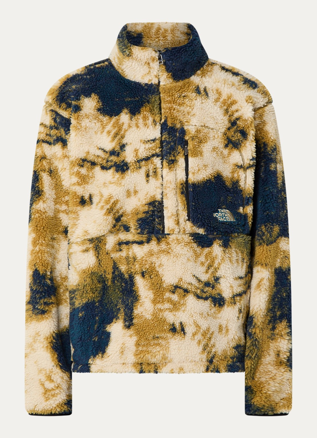 The North Face M extreme sweater van teddy met logo en opstaande kraag - voorkant 4 mosterd