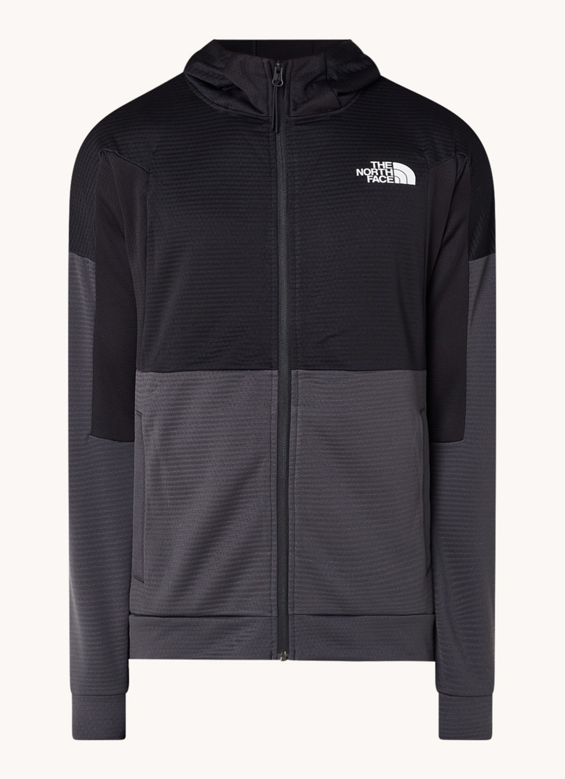 The North Face Mountain Athletics sweatvest van fleece met ritszakken en structuur  - voorkant antraciet