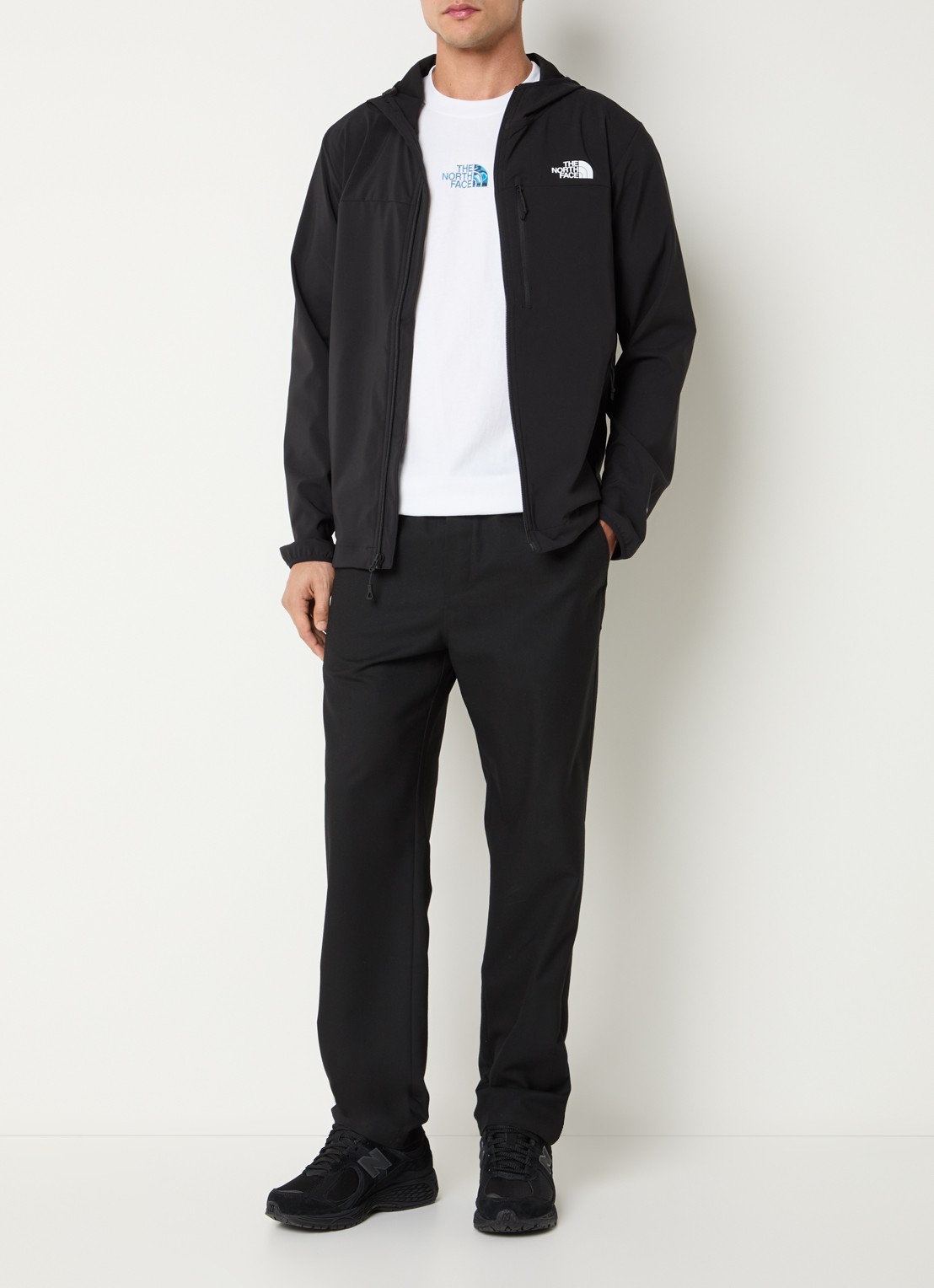 The North Face N Nimble softshell jack met capuchon - voorkant 3 zwart