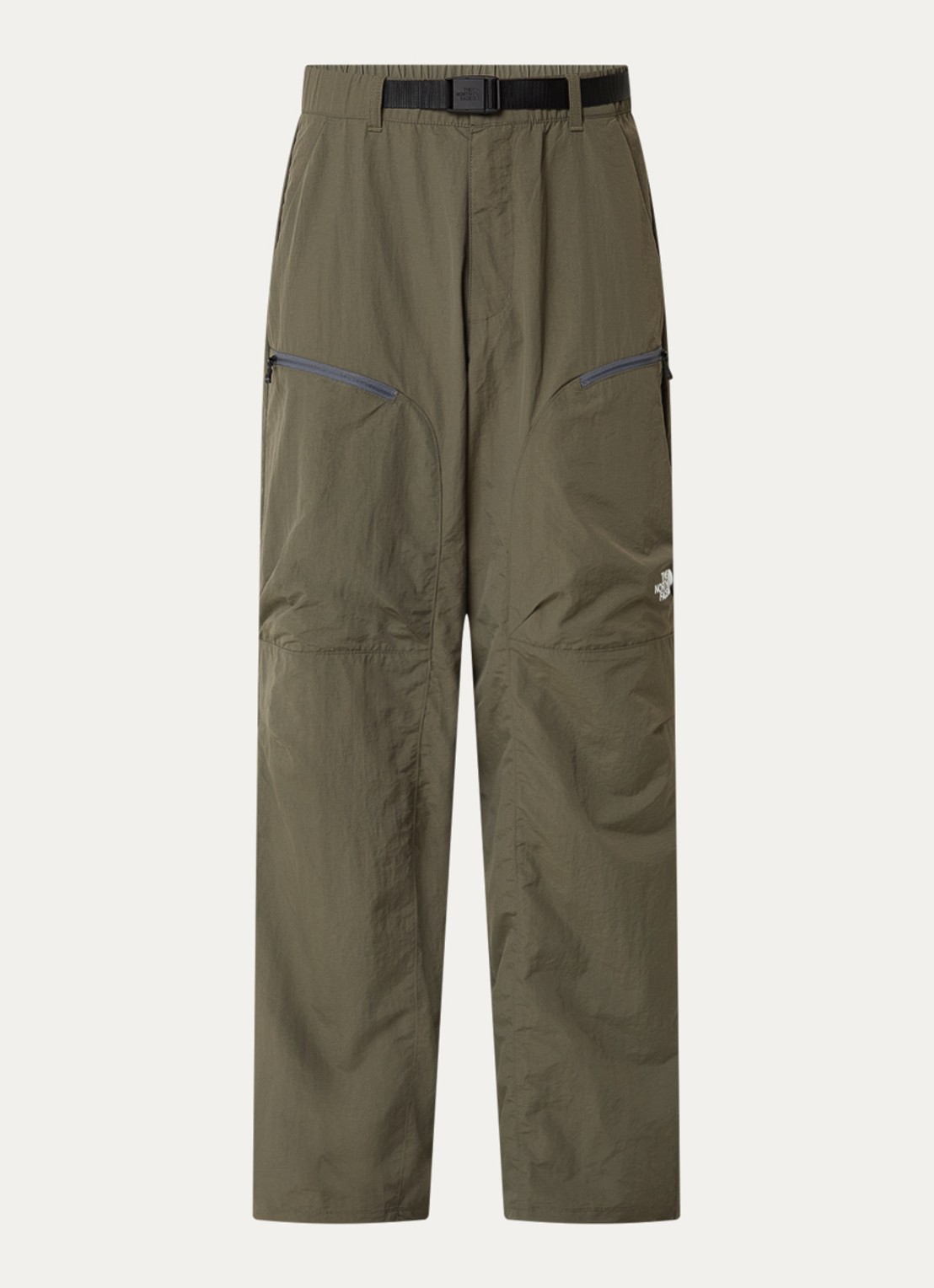 The North Face NSE loose fit cargobroek met ceintuur - voorkant 4 legergroen