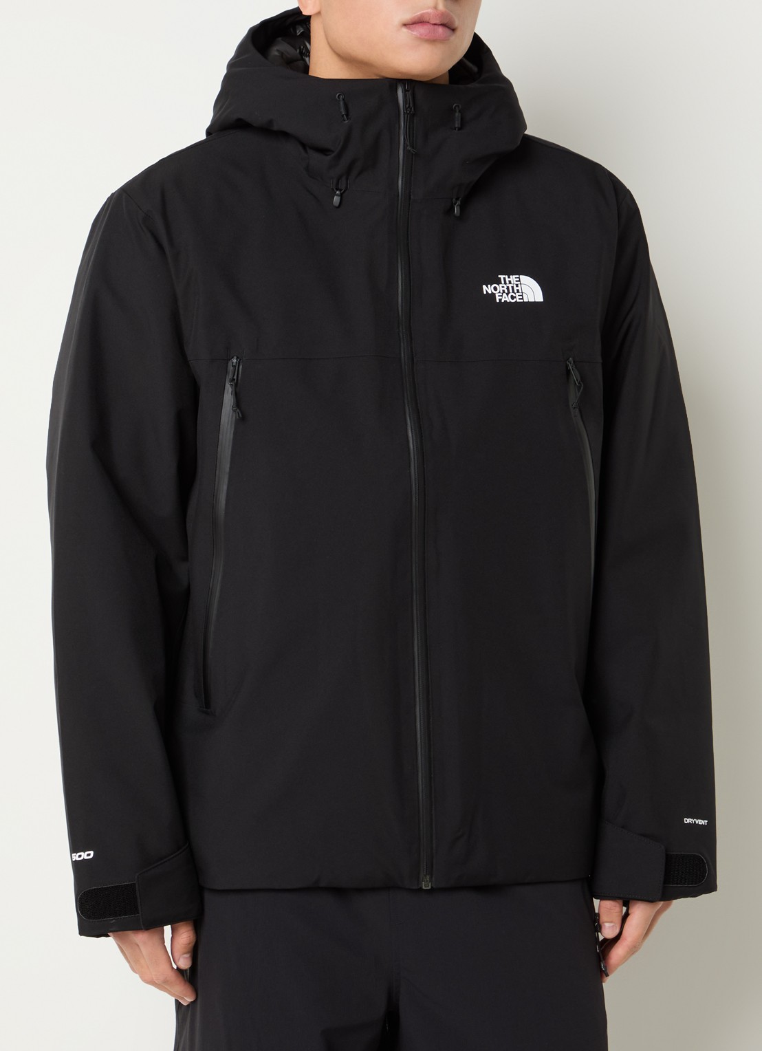 The North Face Range gewatteerd jack met donsvulling en capuchon - detail zwart