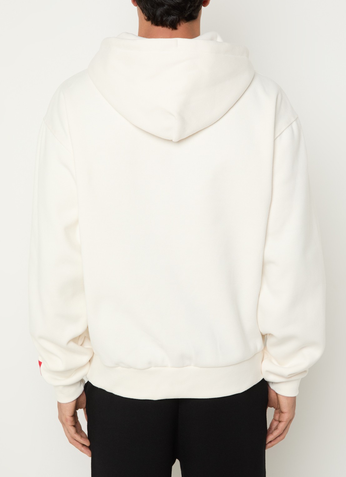 The North Face Red box hoodie met logo - achterkant gebroken wit