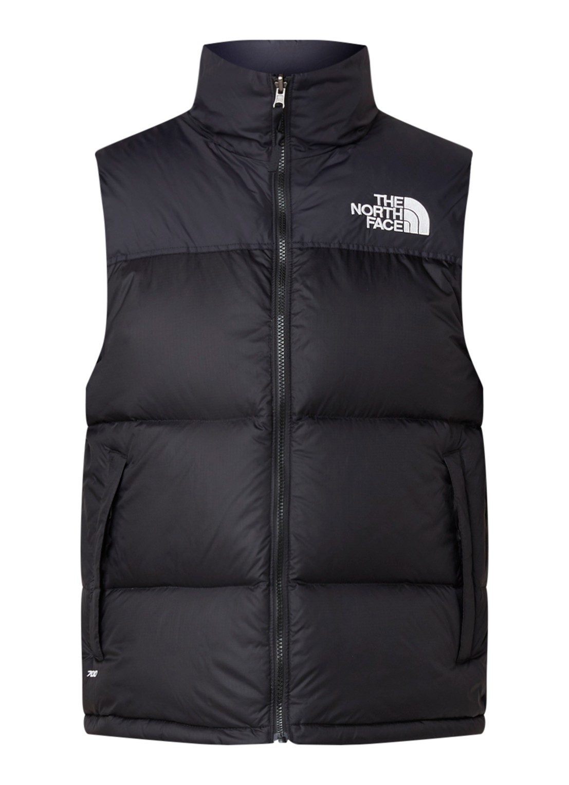 The North Face Retro Nuptse gewatteerde bodywarmer met donsvulling - voorkant zwart