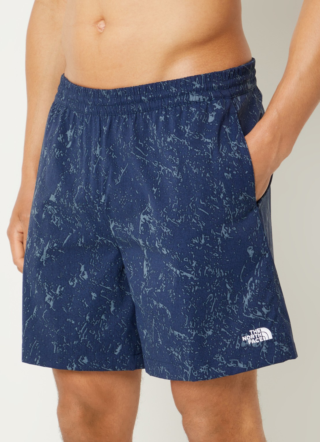 The North Face Straight fit korte broek met print en steekzakken - detail 4 donkerblauw