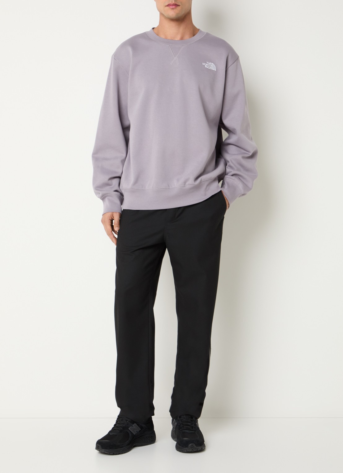 The North Face Sweater met logo- en backprint - voorkant 4 lichtpaars