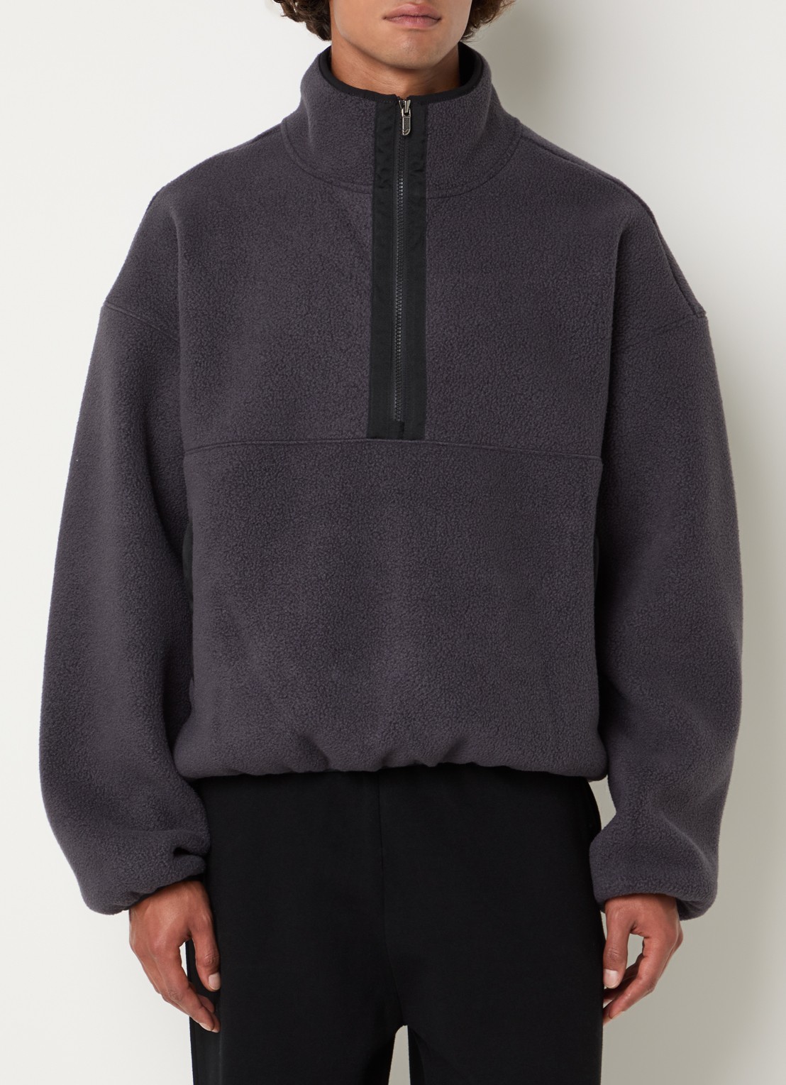 The North Face Sweater van fleece met halve rits - detail grijs