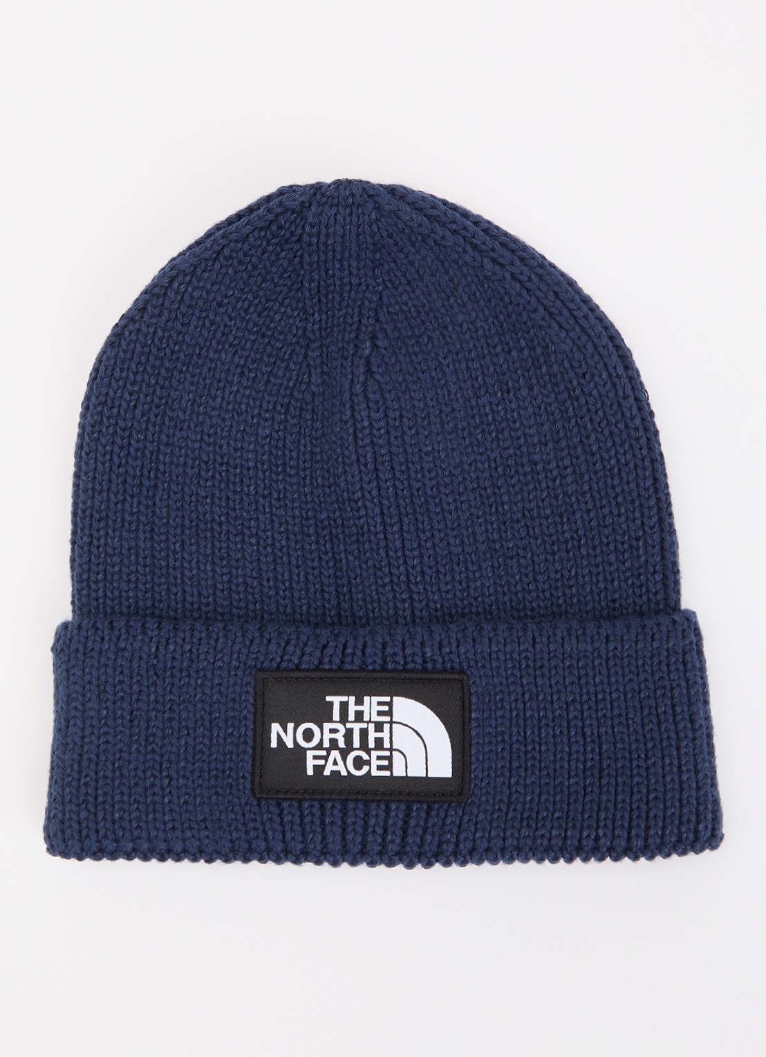 The North Face The Logo Box grofgebreide muts  - voorkant donkerblauw