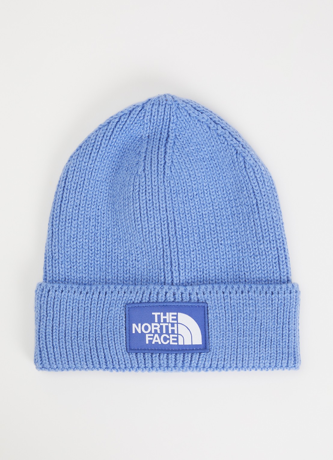 The North Face The Logo Box grofgebreide muts  - voorkant indigo