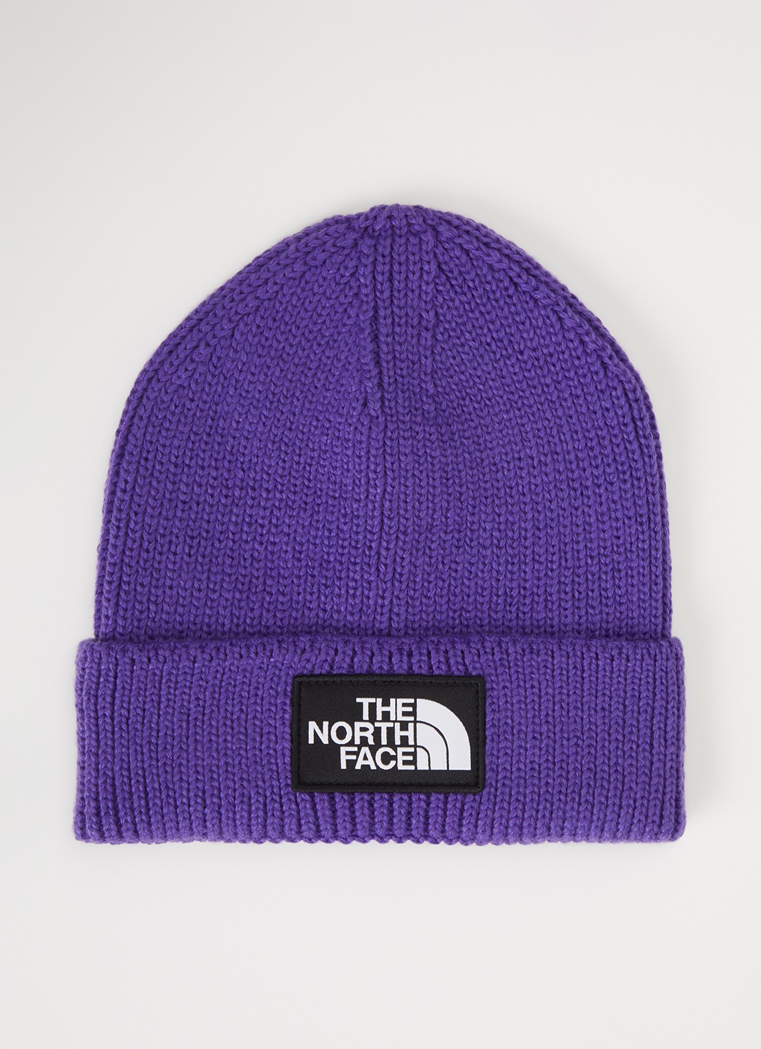 The North Face The Logo Box grofgebreide muts  - voorkant paars