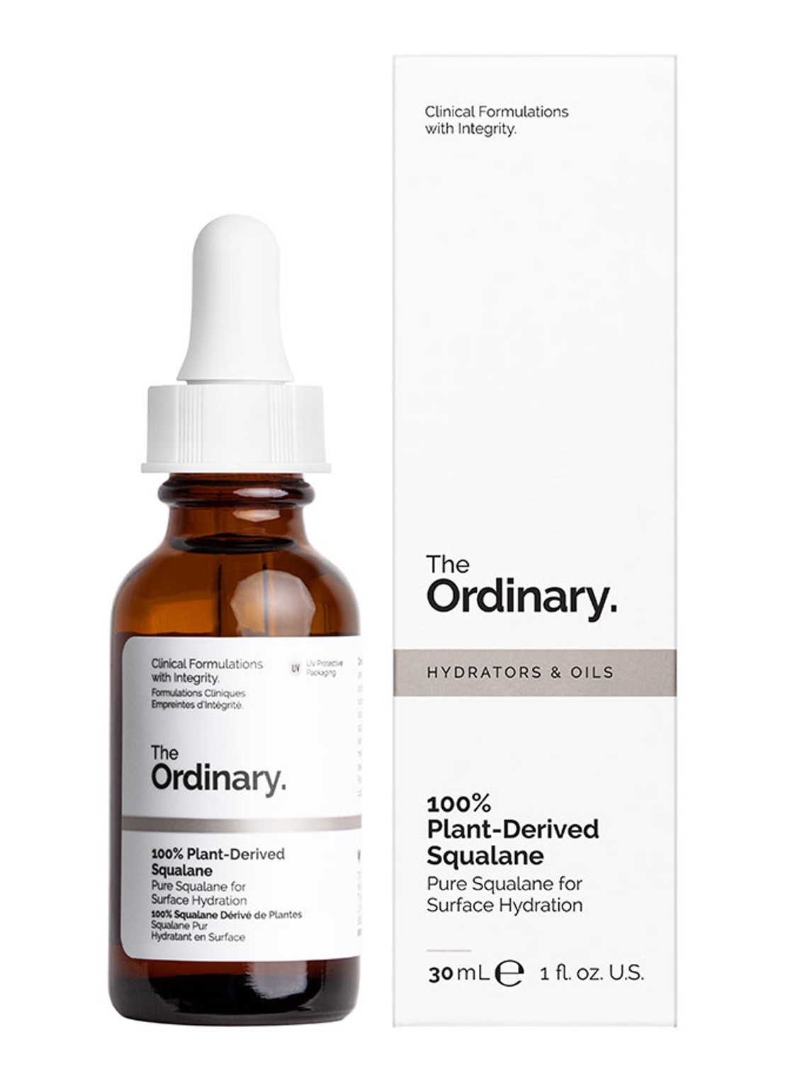 The Ordinary 100% Plant-Derived Squalane - huid- en haarolie - voorkant 3 undefined