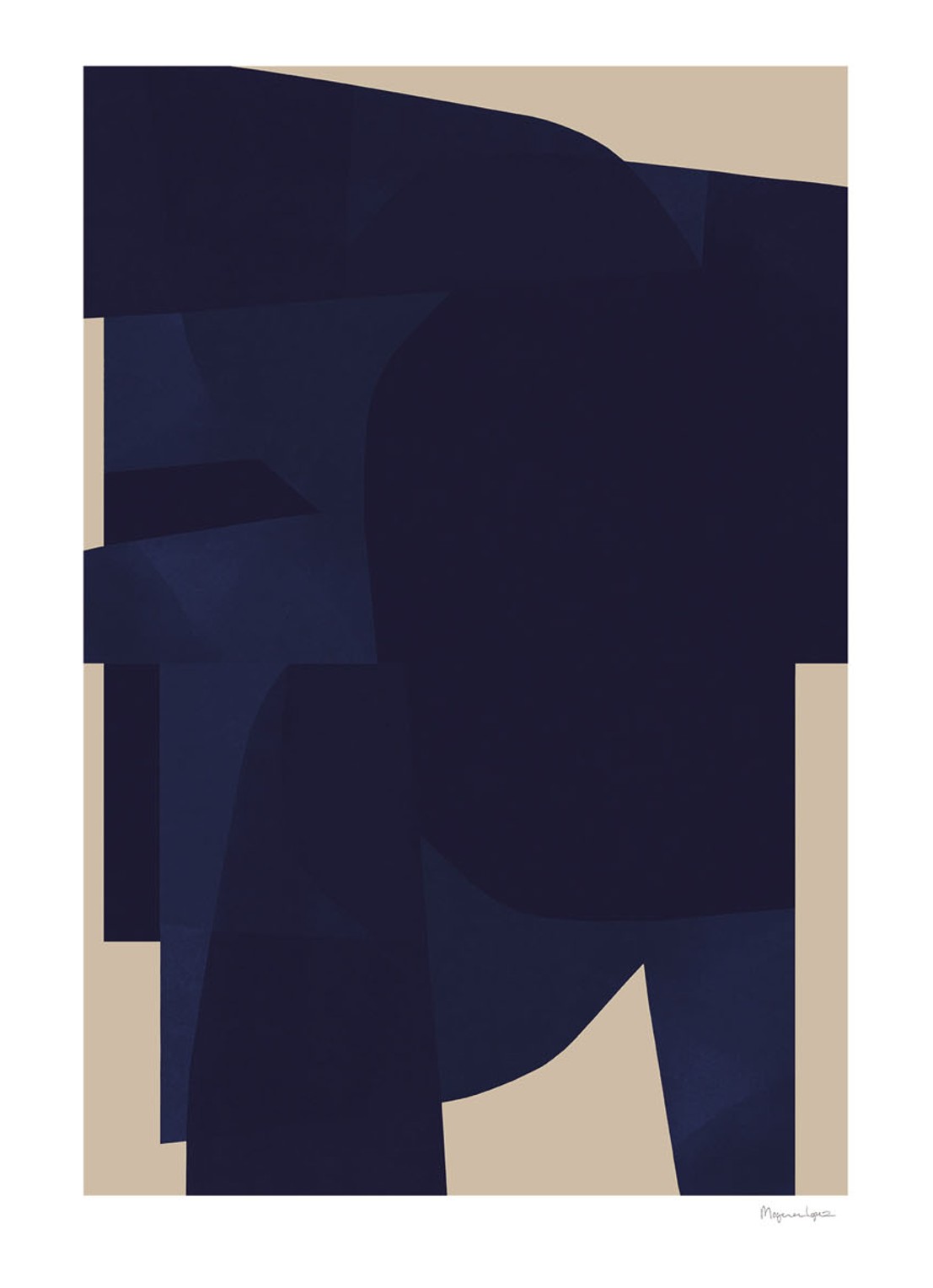 THE POSTER CLUB Blue, Berit Mogensen Lopez print - voorkant 2 donkerblauw