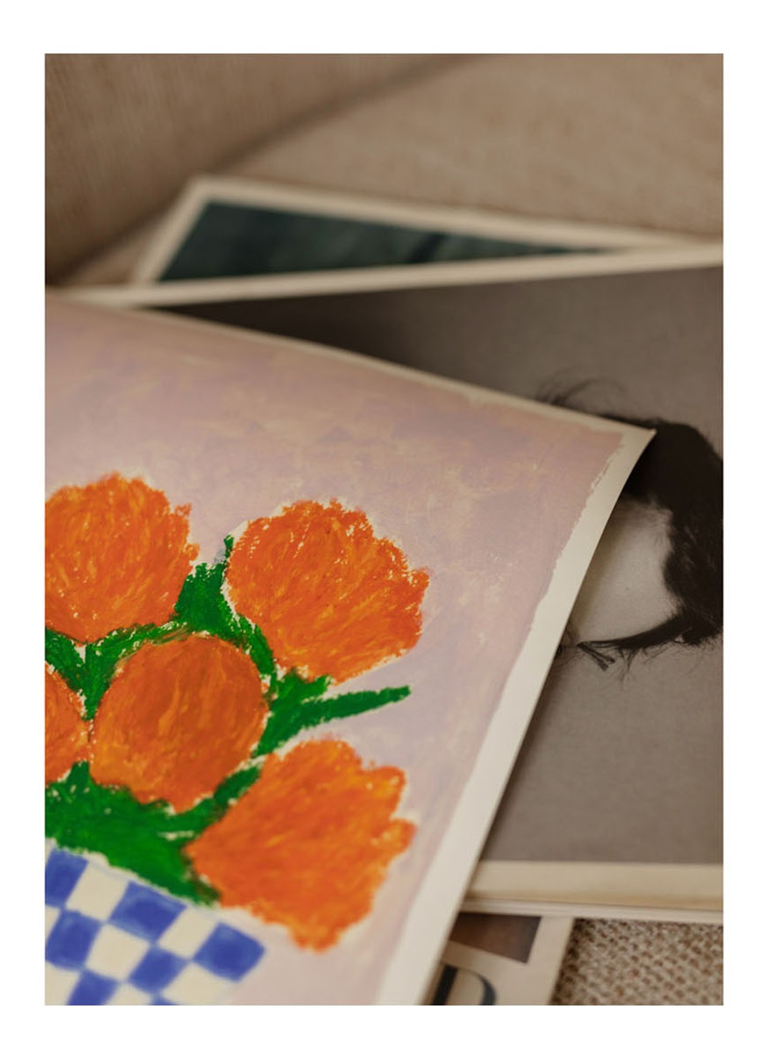 THE POSTER CLUB Carla Llanos, Orange Flowers print - detail multicolor