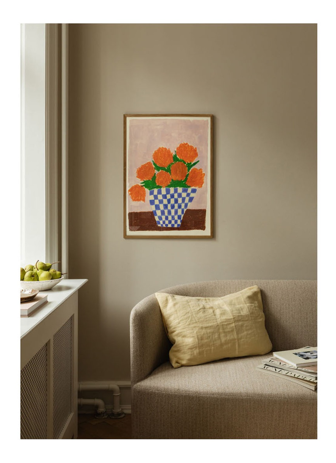 THE POSTER CLUB Carla Llanos, Orange Flowers print - voorkant 6 multicolor