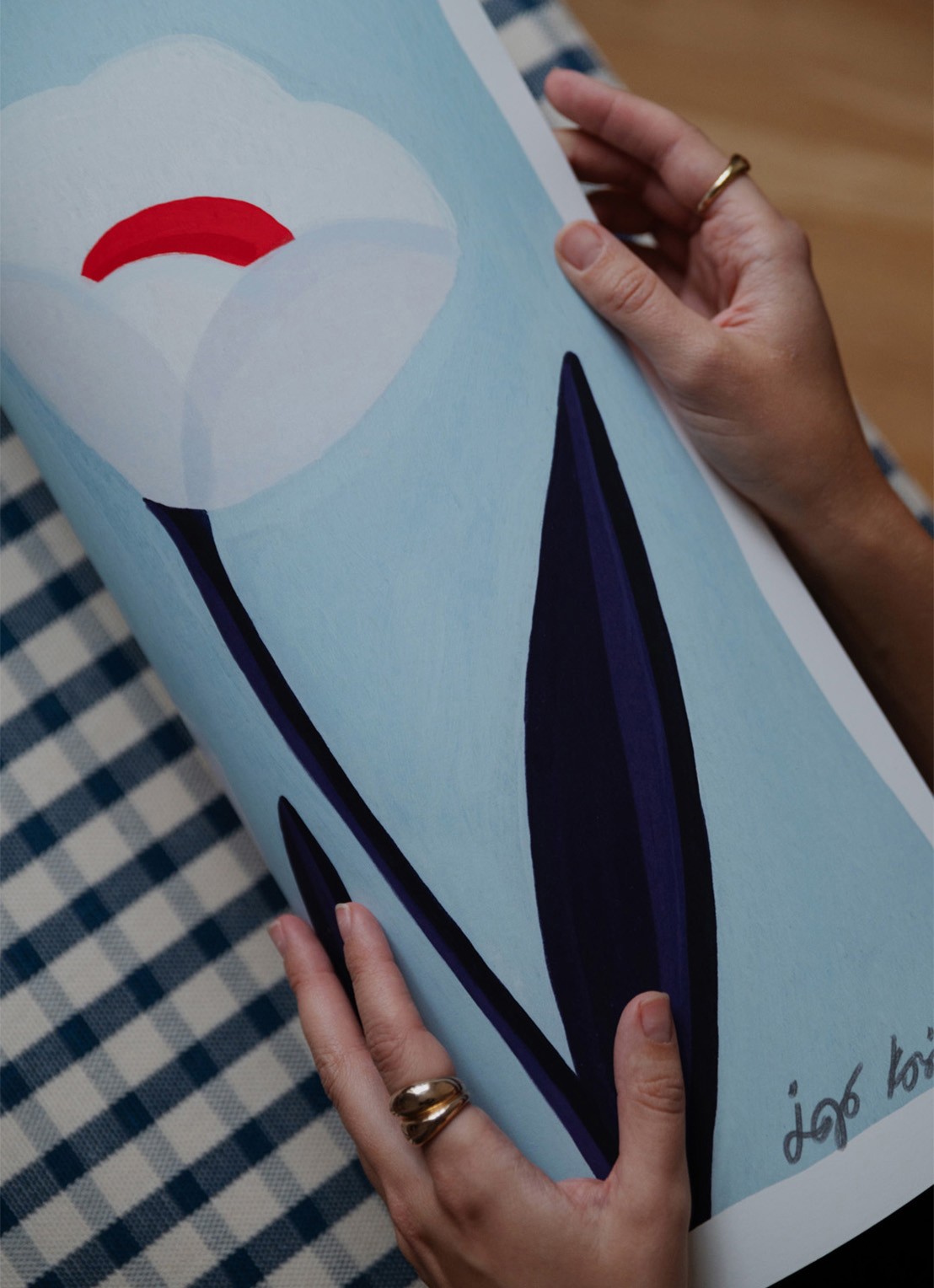 THE POSTER CLUB Flowers 01, Iga Kosicka print - detail 3 blauw