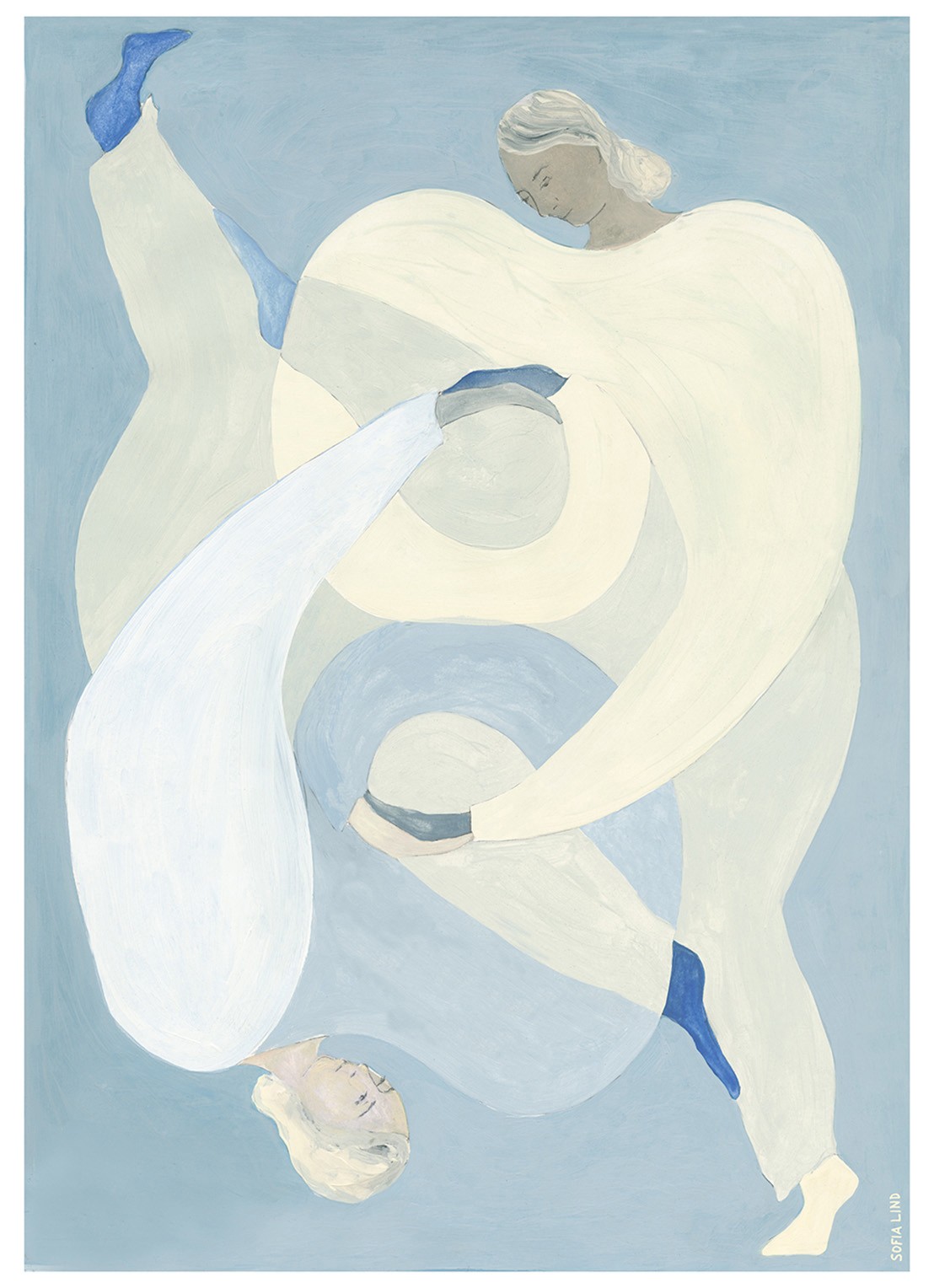 THE POSTER CLUB Hold You - Blue, Sofia Lind print - voorkant blauw