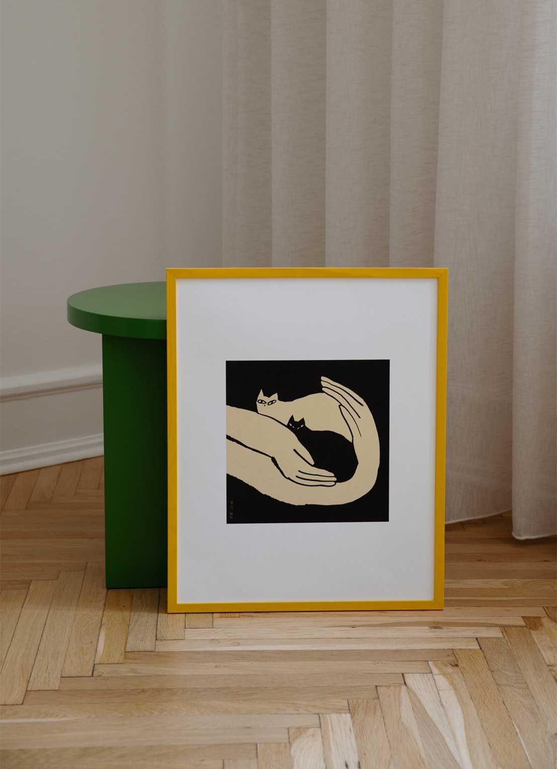 THE POSTER CLUB Kittens, Enikő Katalin Eged print - voorkant zwart
