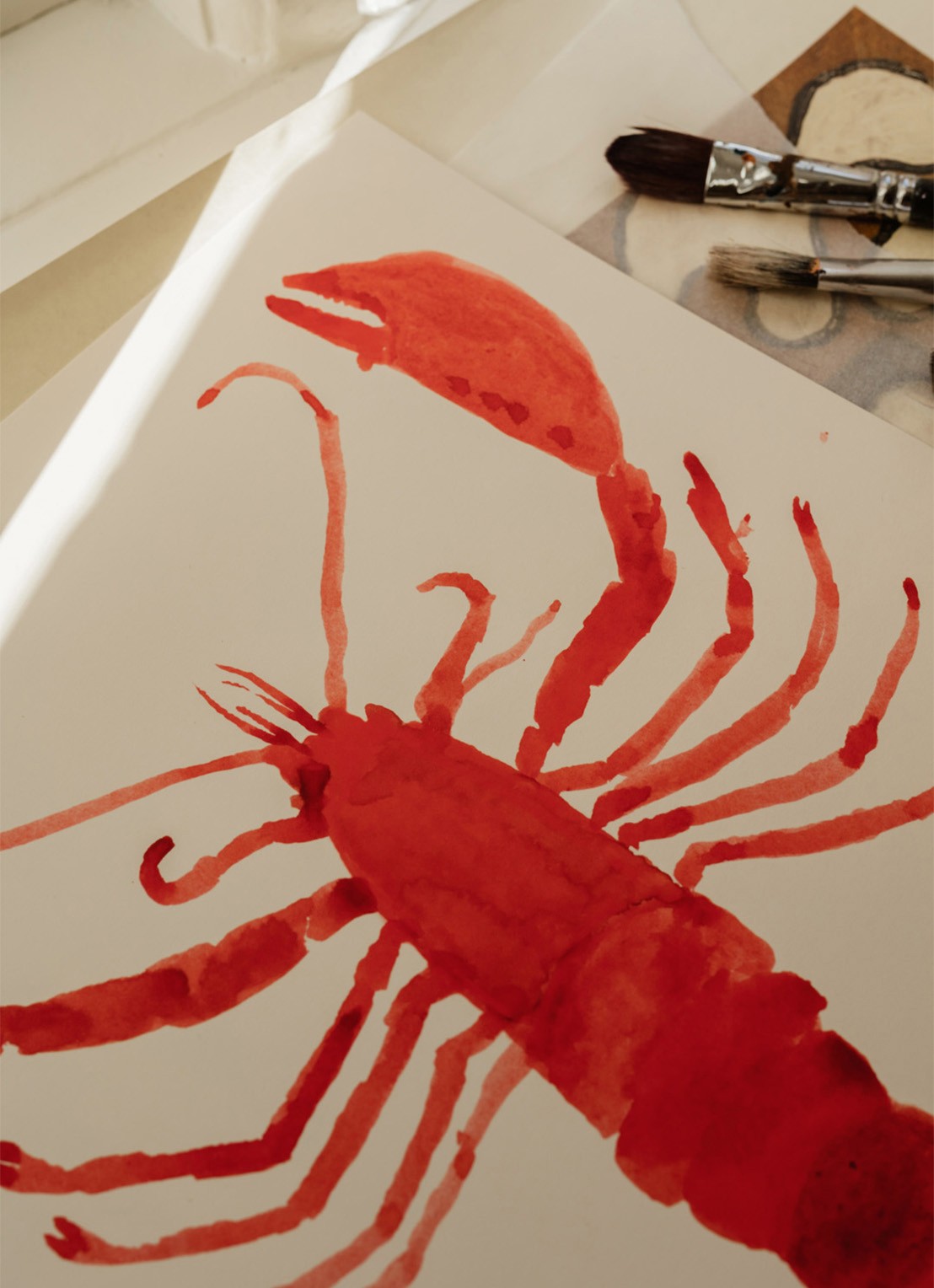 THE POSTER CLUB Langosta, Marina García Fernández print - detail rood