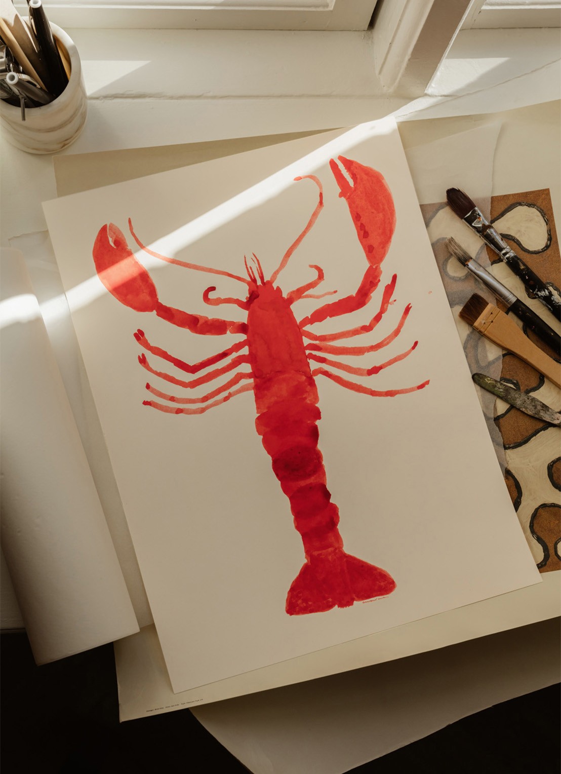 THE POSTER CLUB Langosta, Marina García Fernández print - voorkant 3 rood
