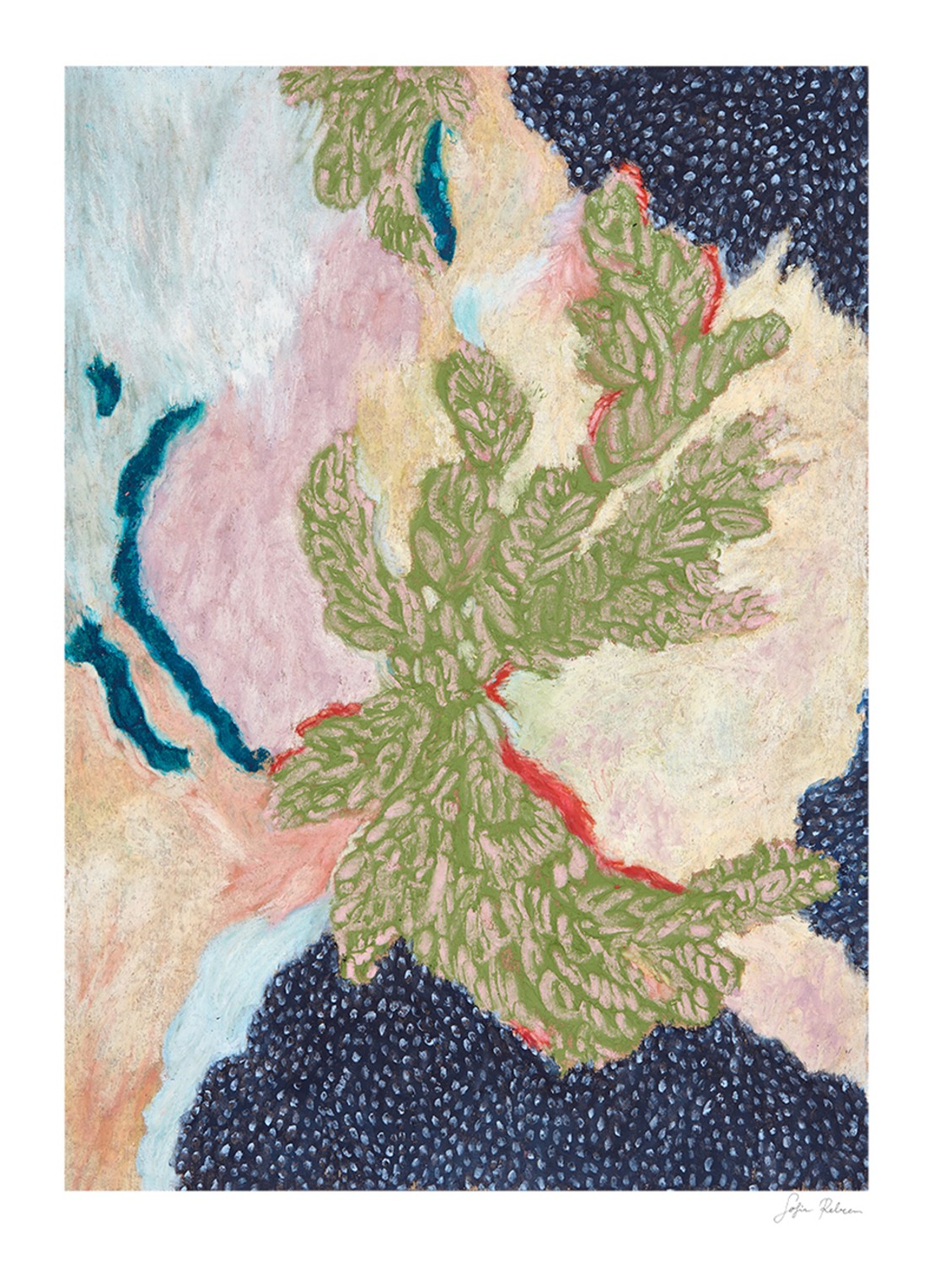 THE POSTER CLUB Little Green, Sofie Rebecca Iversen print - voorkant groen
