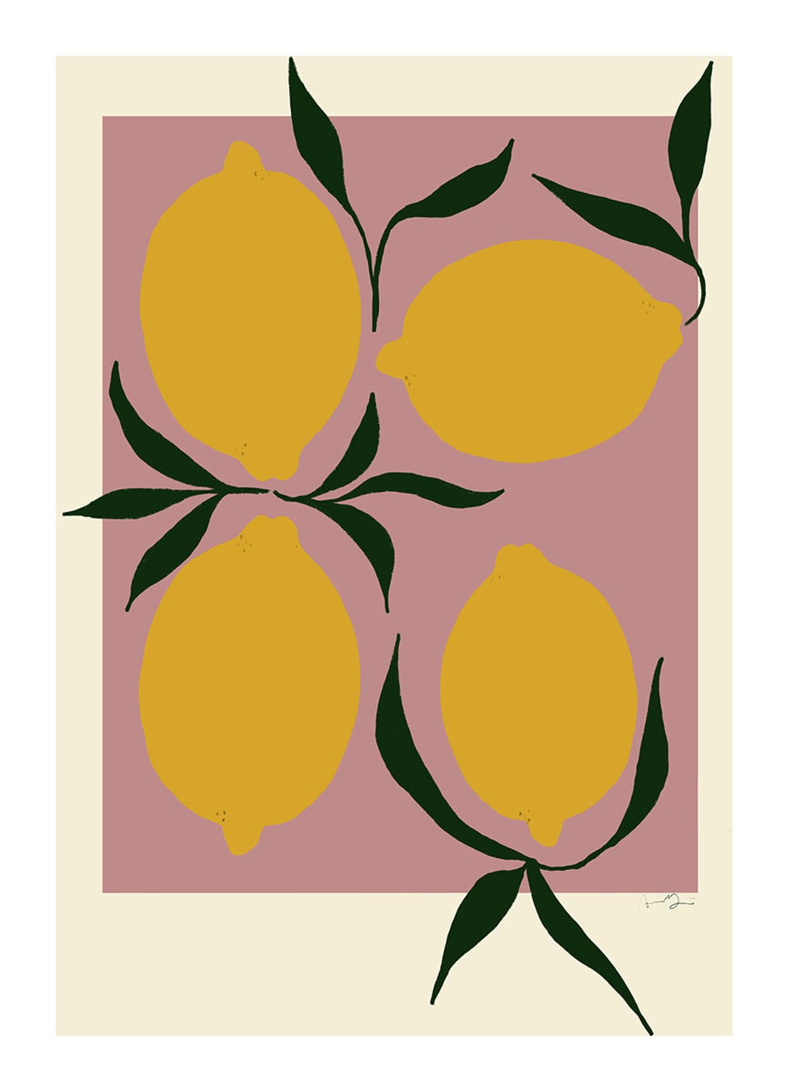 THE POSTER CLUB Pink Lemon, Anna Mörner print - voorkant 2 oudroze