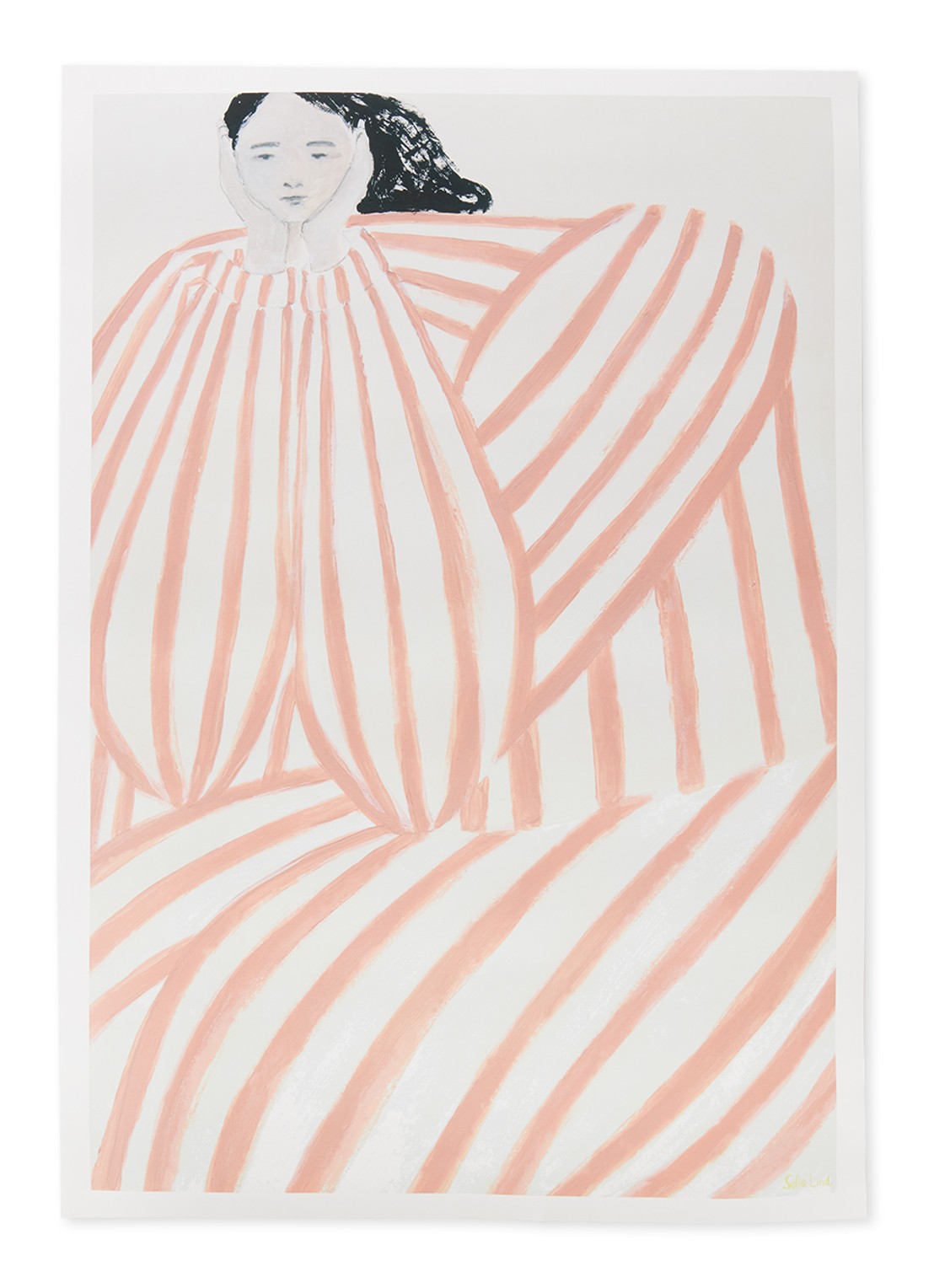 THE POSTER CLUB Still Waiting, Sofia Lind print - voorkant zalmroze