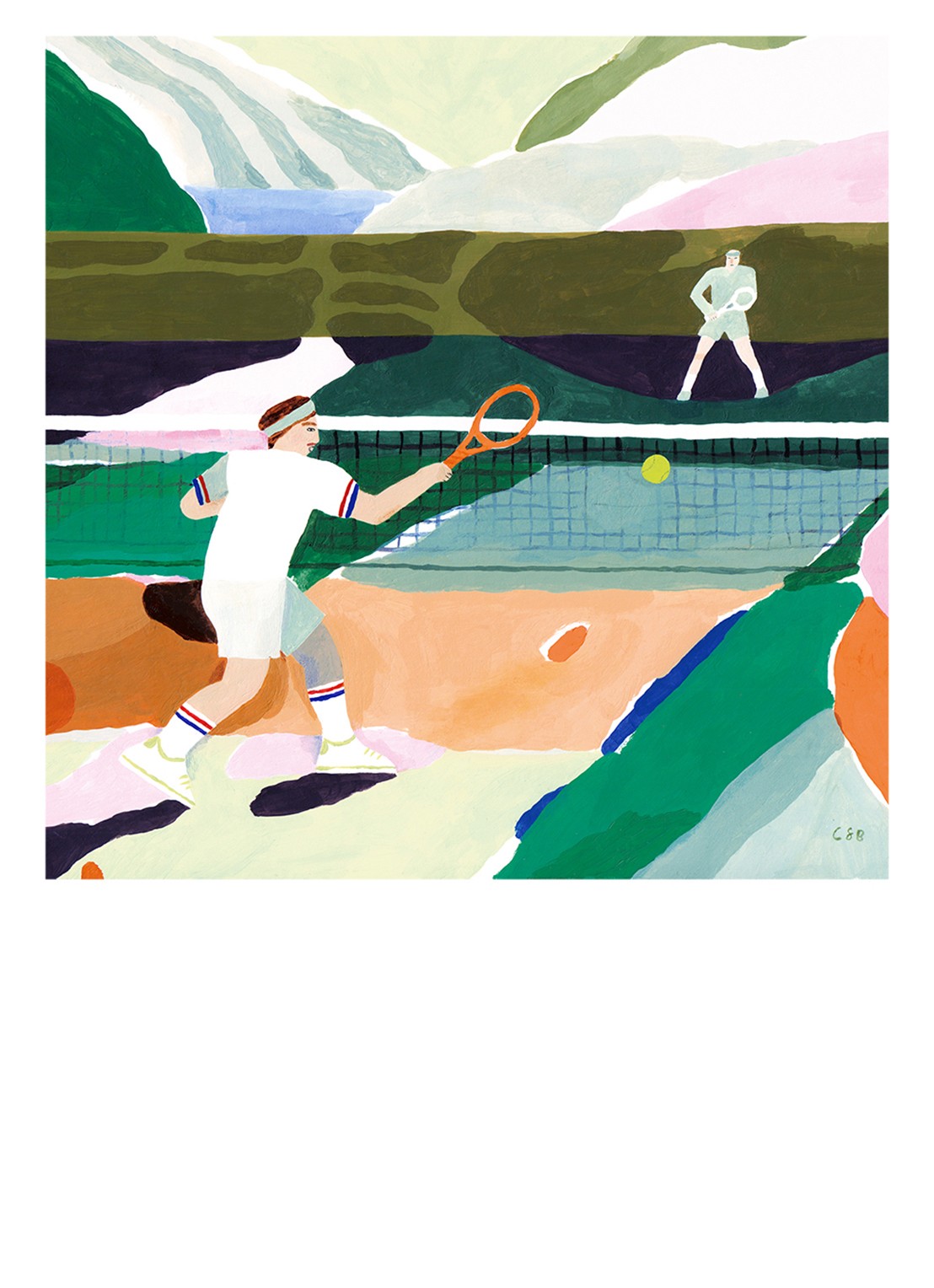 THE POSTER CLUB Tennis, Clara Selina Bach print - voorkant 2 multicolor