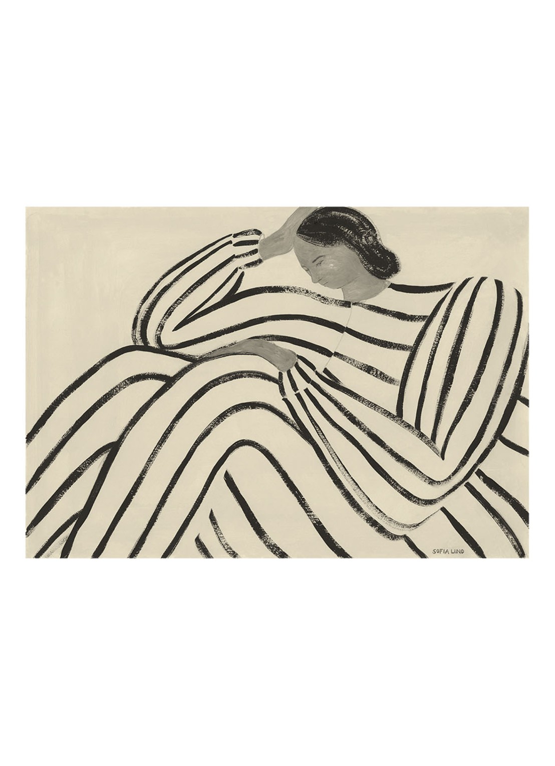 THE POSTER CLUB Waiting, Sofia Lind print - voorkant 2 beige